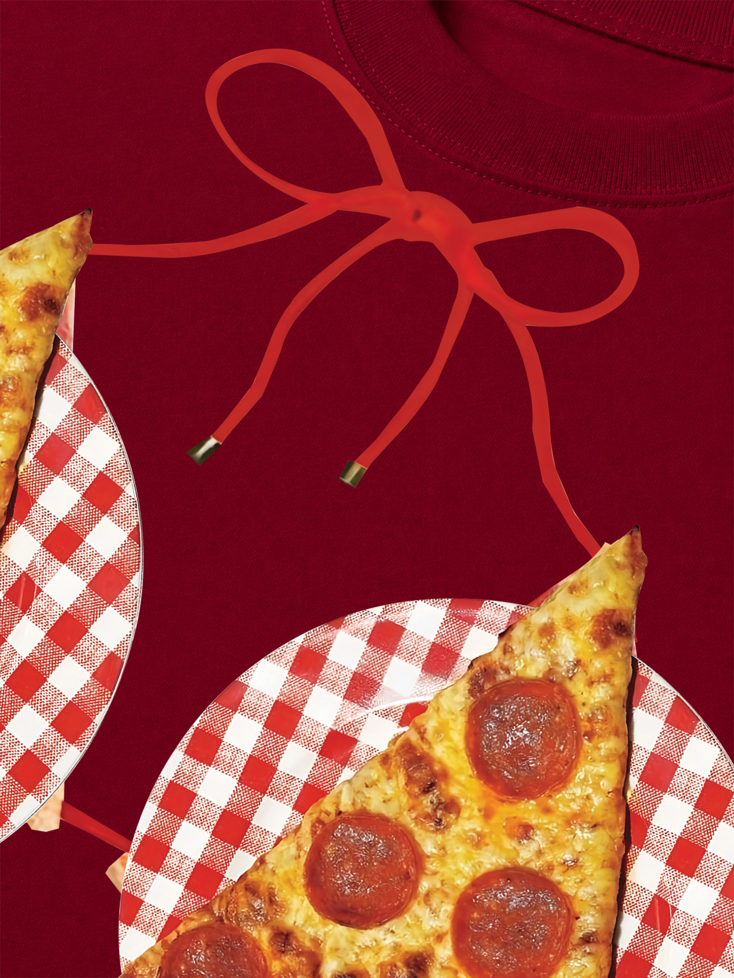 Áo Thun Relaxed Fit Yummy Mood Pizza Bikini