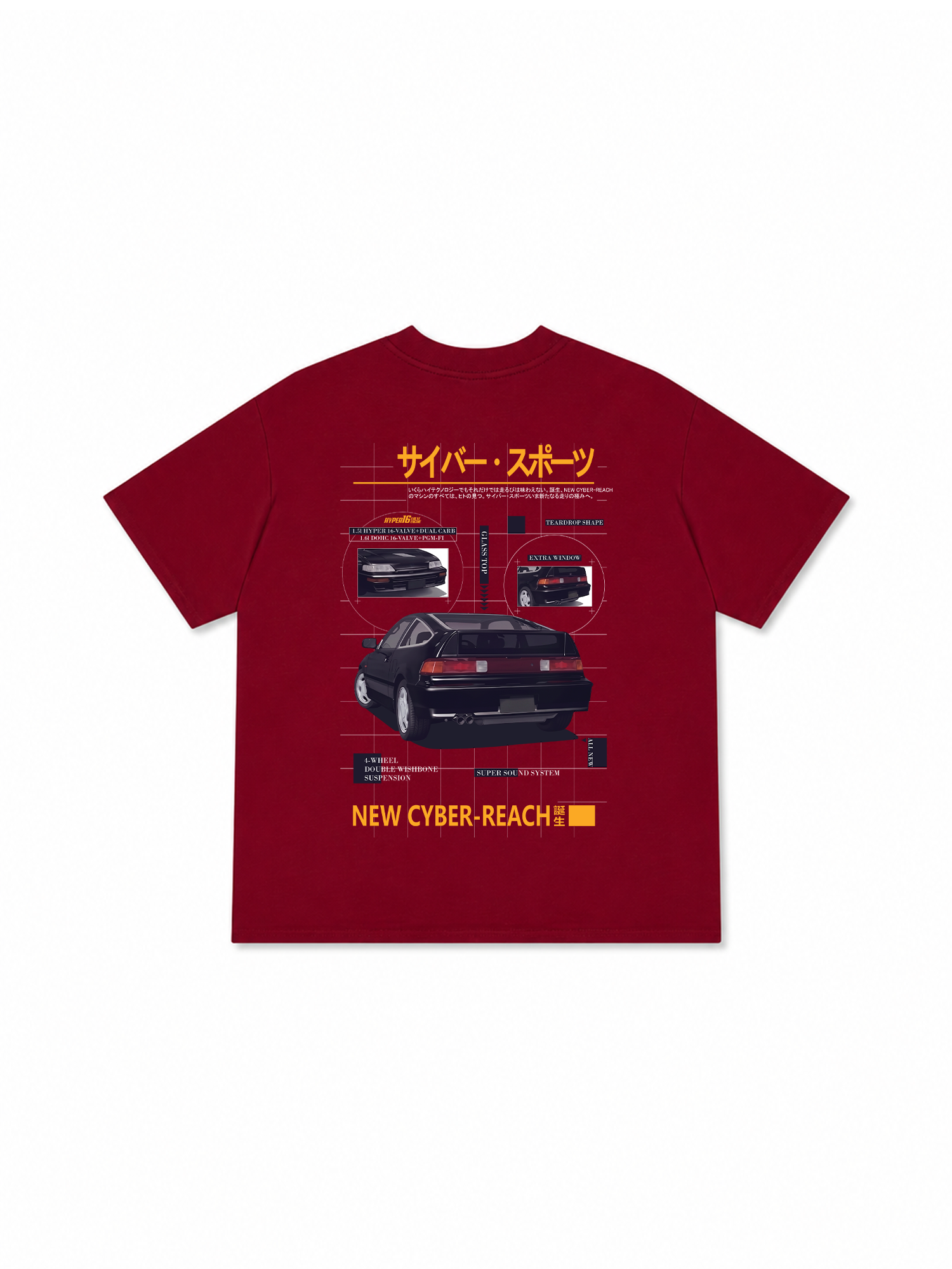 Áo Thun Relaxed Fit JDM Car Cyber Sports Vintage Advertisement