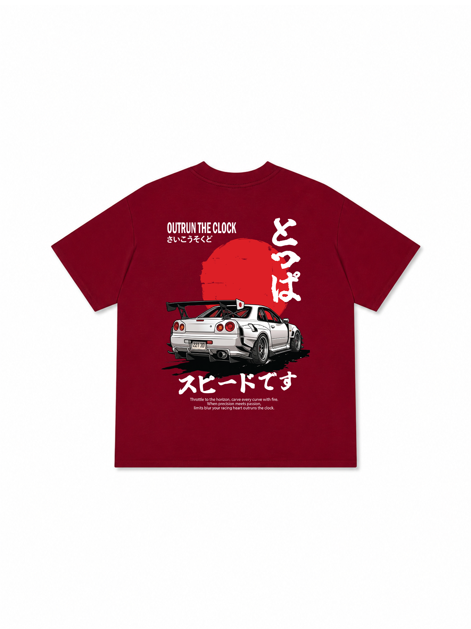 Áo Thun Relaxed Fit JDM Car Outrun The Clock