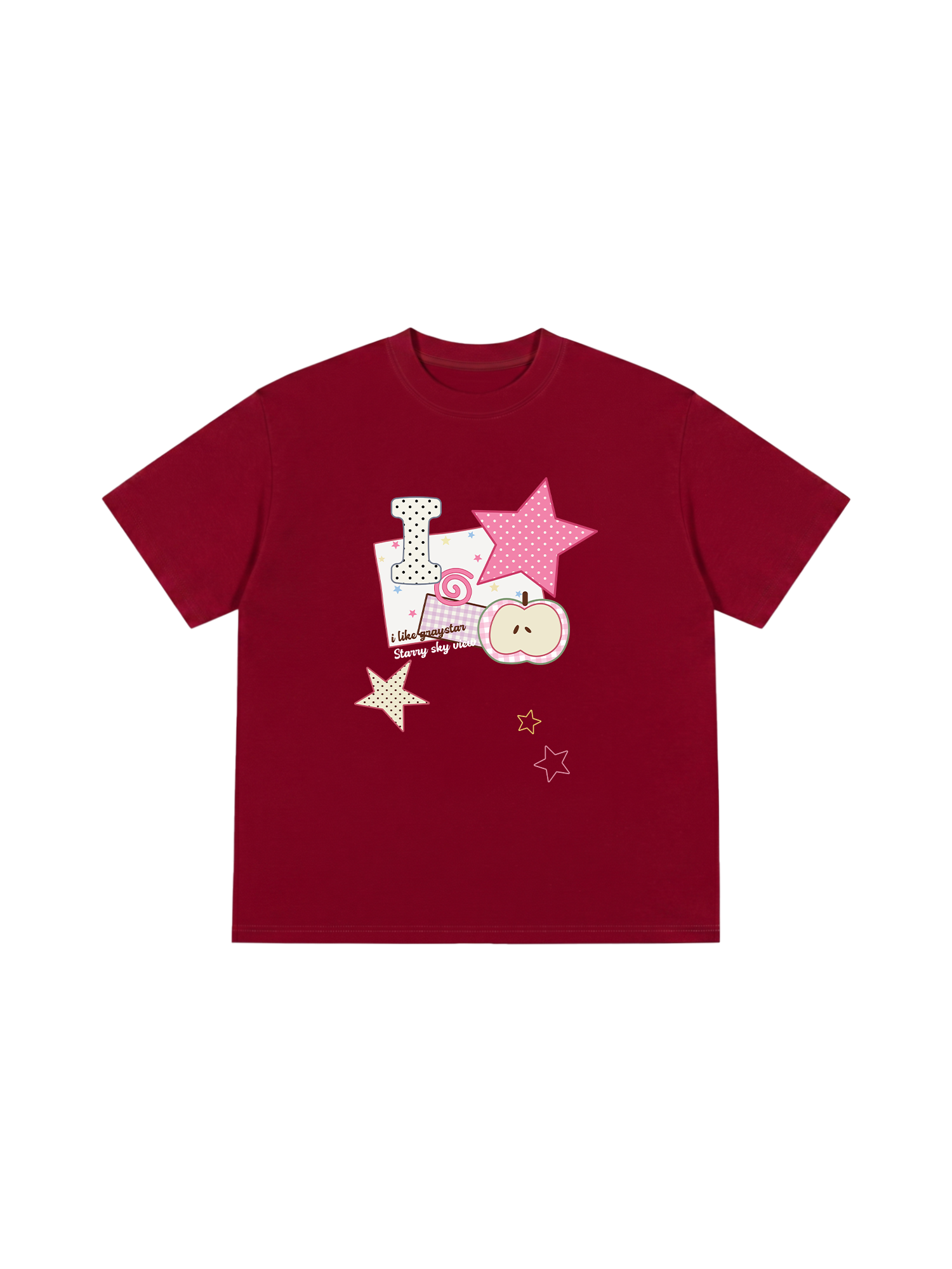 Áo Thun Relaxed Fit Dotty Mood Pink Star Candy