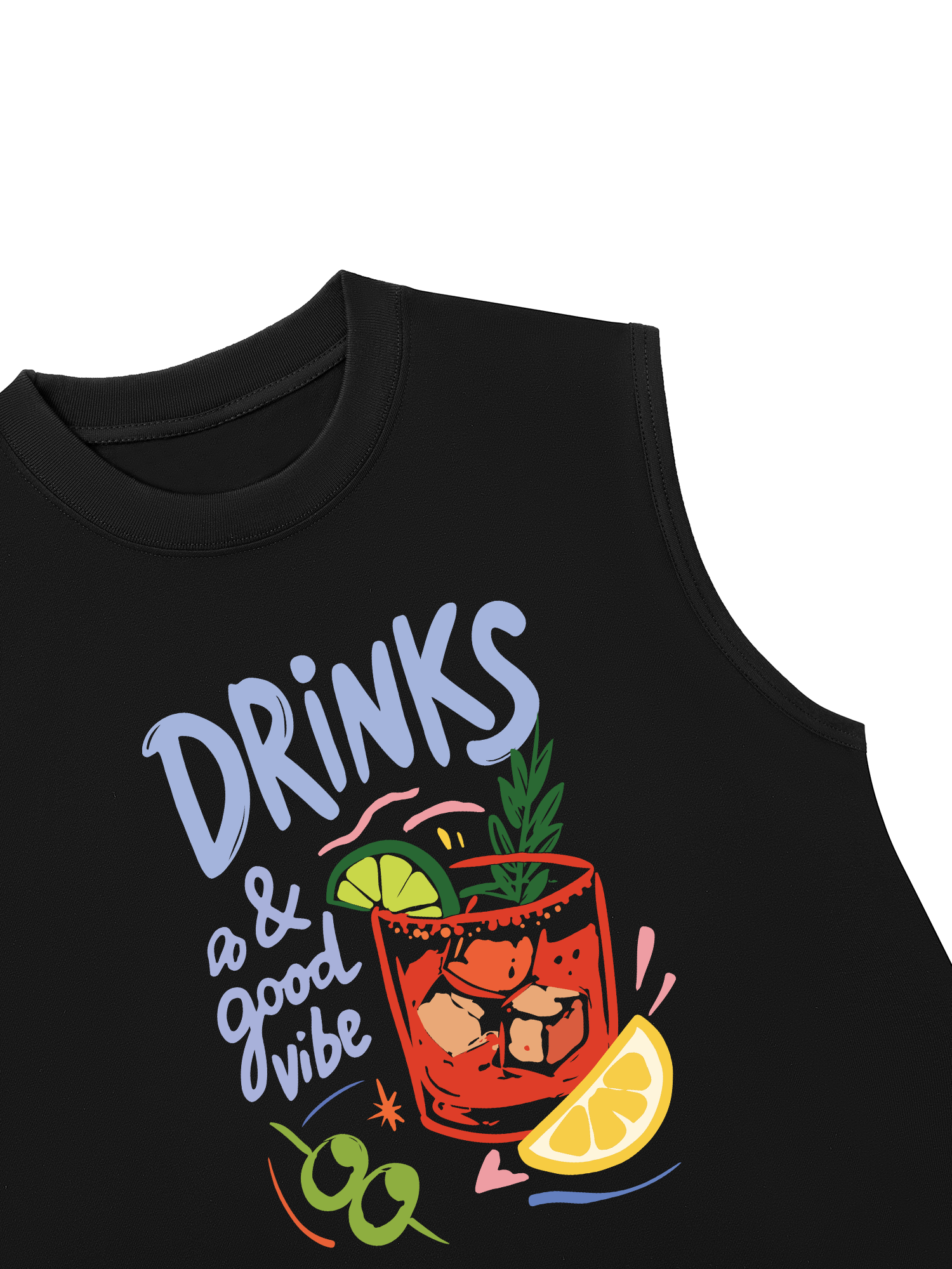 Áo Ba Lỗ Relaxed Fit Drinks a& Good Vibes