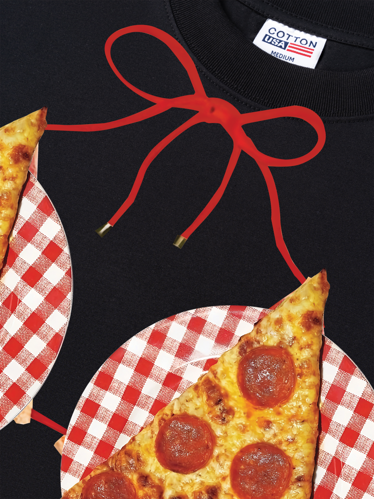 Áo Thun Relaxed Fit Yummy Mood Pizza Bikini