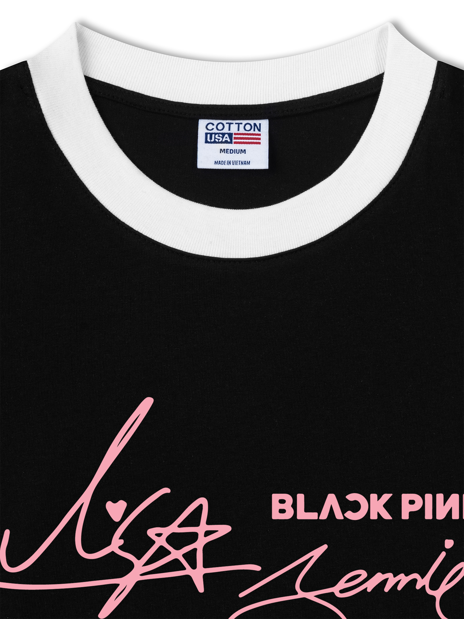 Áo Thun Ringer Relaxed Fit BlackPink Sign