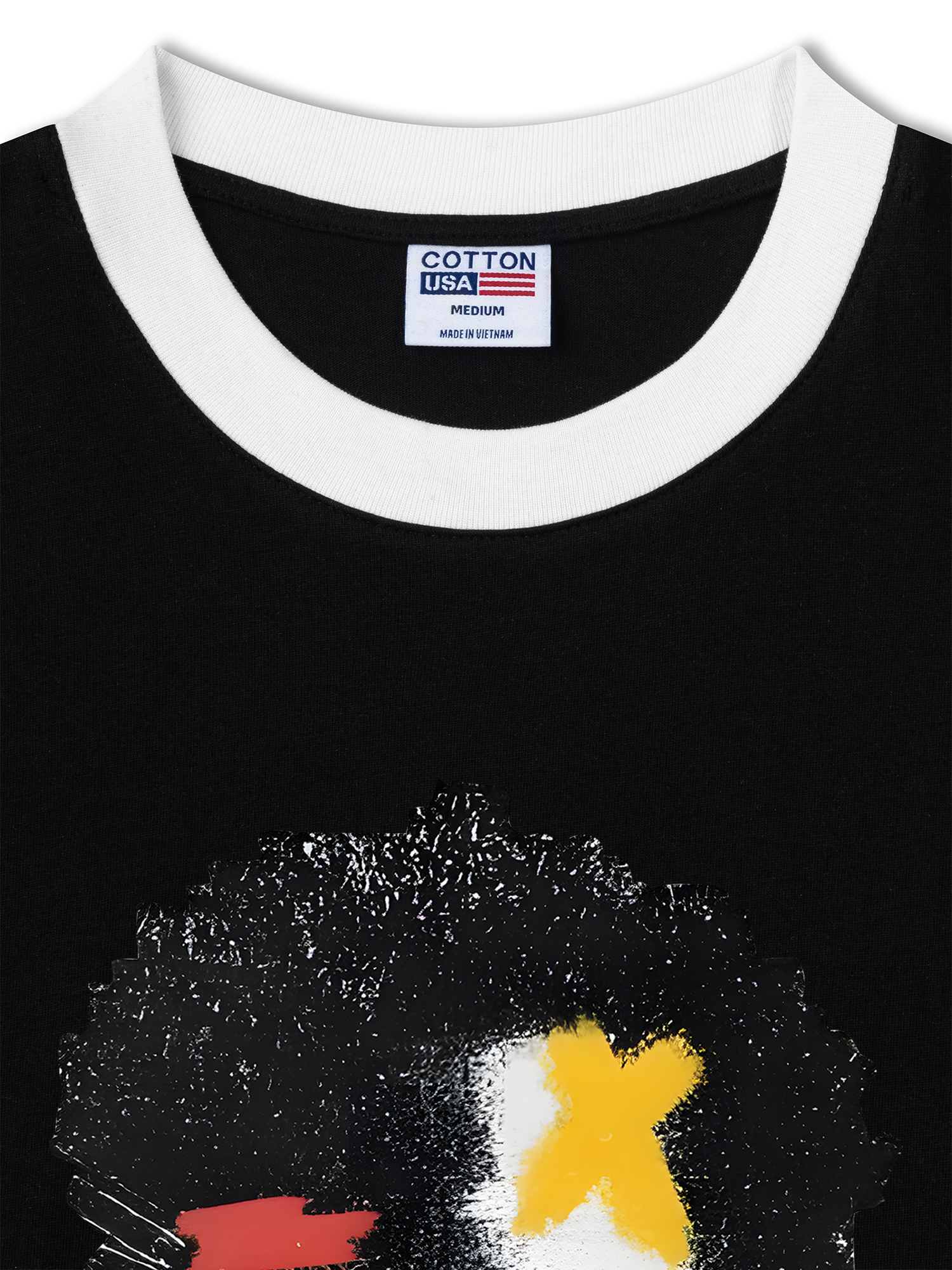 Áo Thun Ringer Relaxed Fit Rapper Multi Element Cotton USA