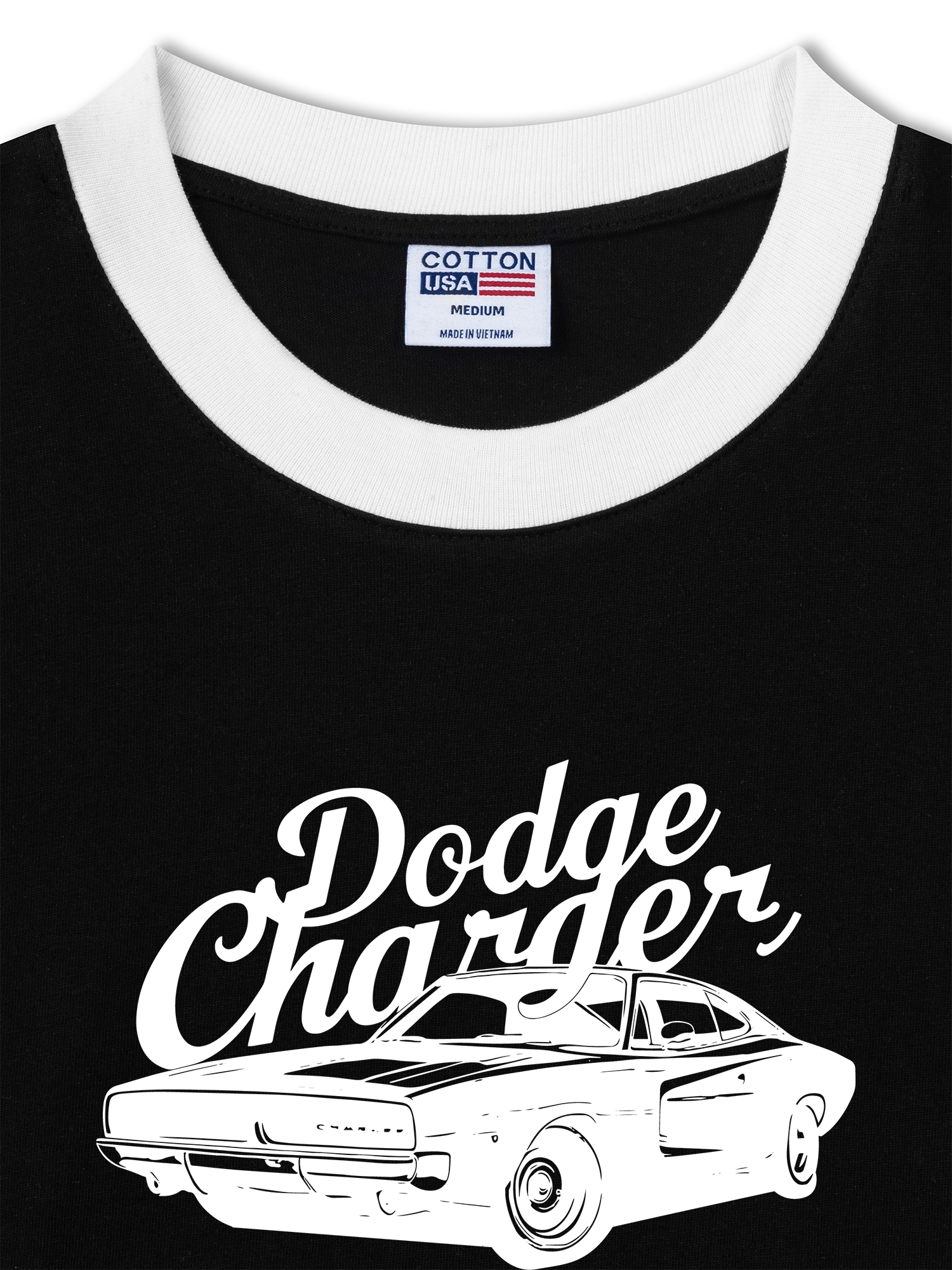 Áo Thun Ringer Relaxed Fit Dodge Charger The Road Belongs to Us