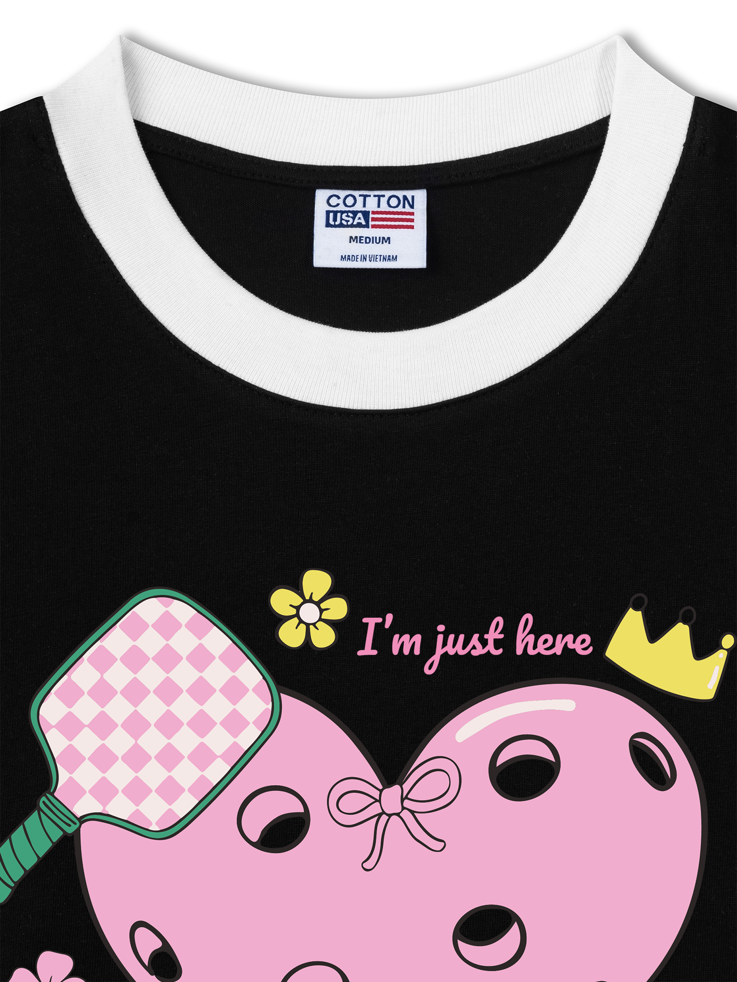 Áo Thun Ringer Relaxed Fit I_m Just Here For Pickleball