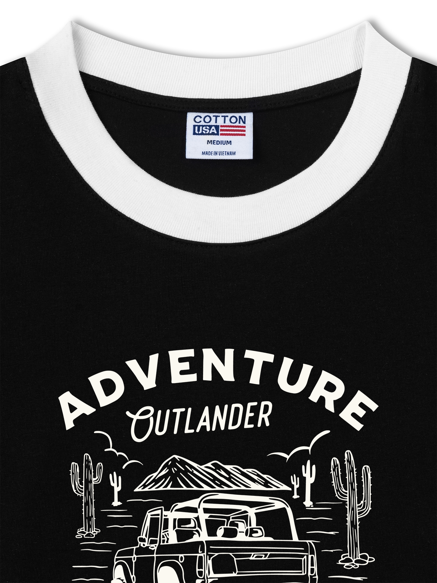 Áo Thun Ringer Relaxed Fit Adventure Cutlander Wild Explored