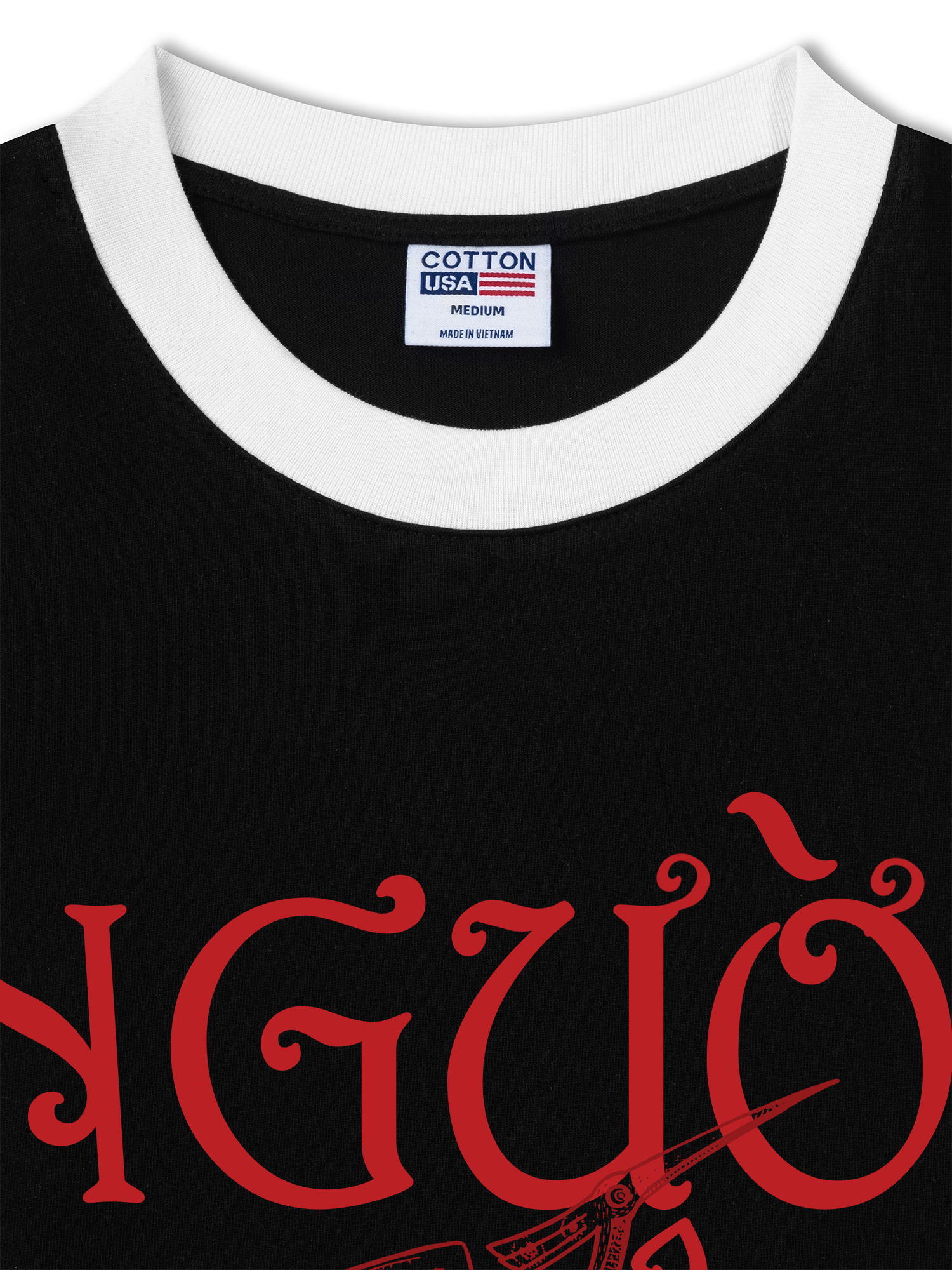 Áo Thun Ringer Relaxed Fit Người Việt - Máu Đỏ Da Vàng