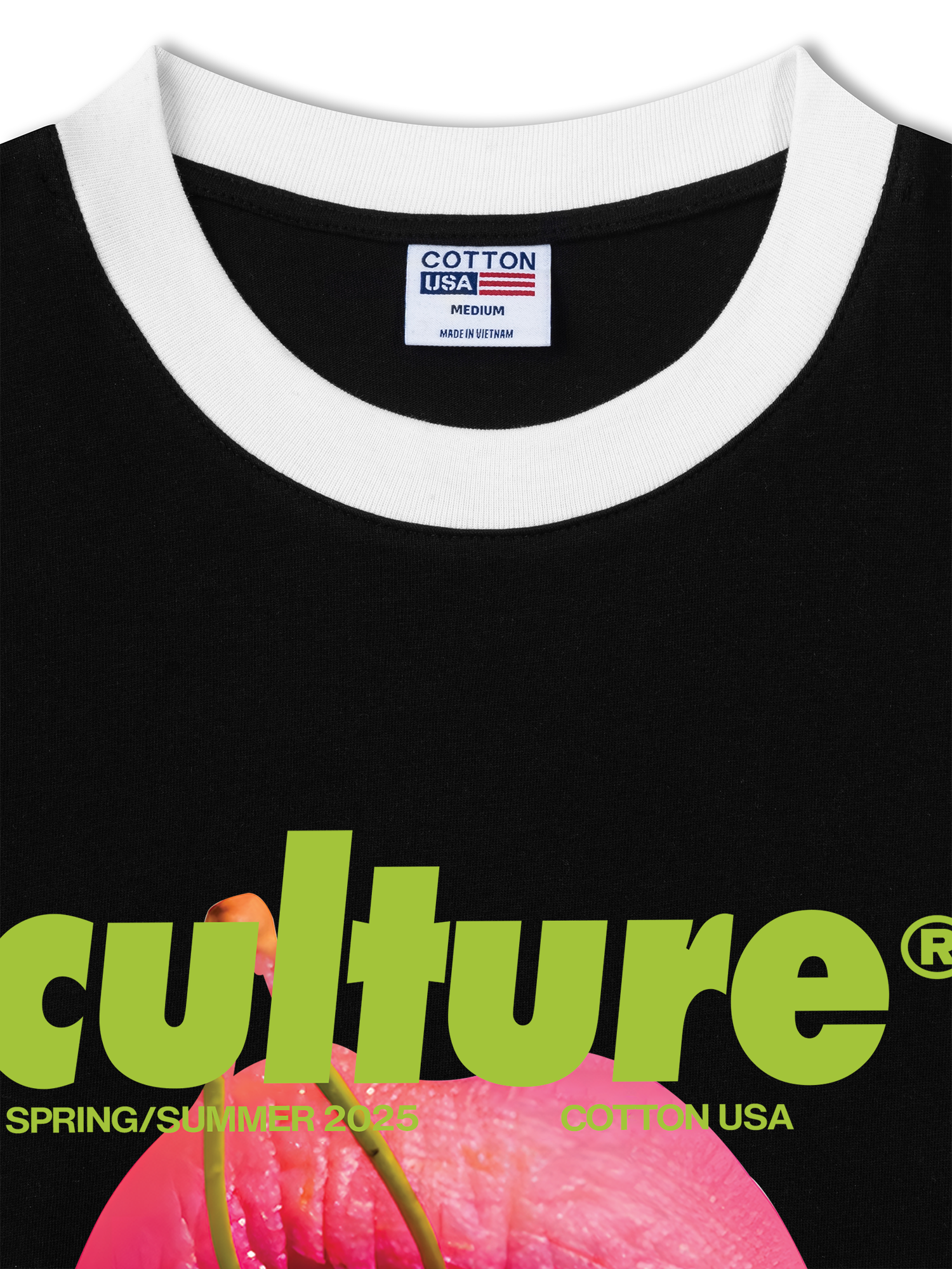 Áo Thun Ringer Relaxed Fit Tropical Culture Cherry Lip