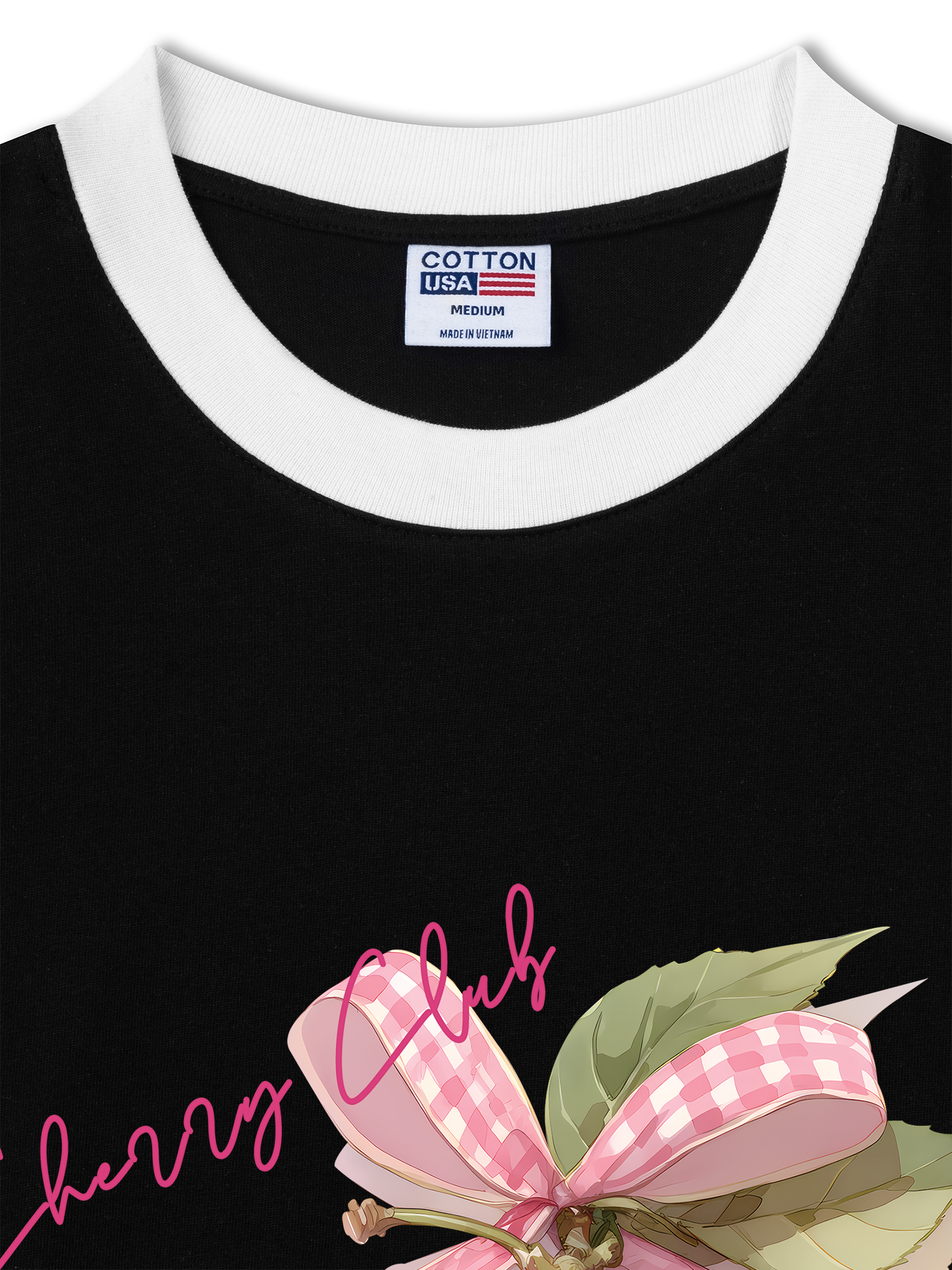 Áo Thun Ringer Relaxed Fit Cherry Club Pink Plaid