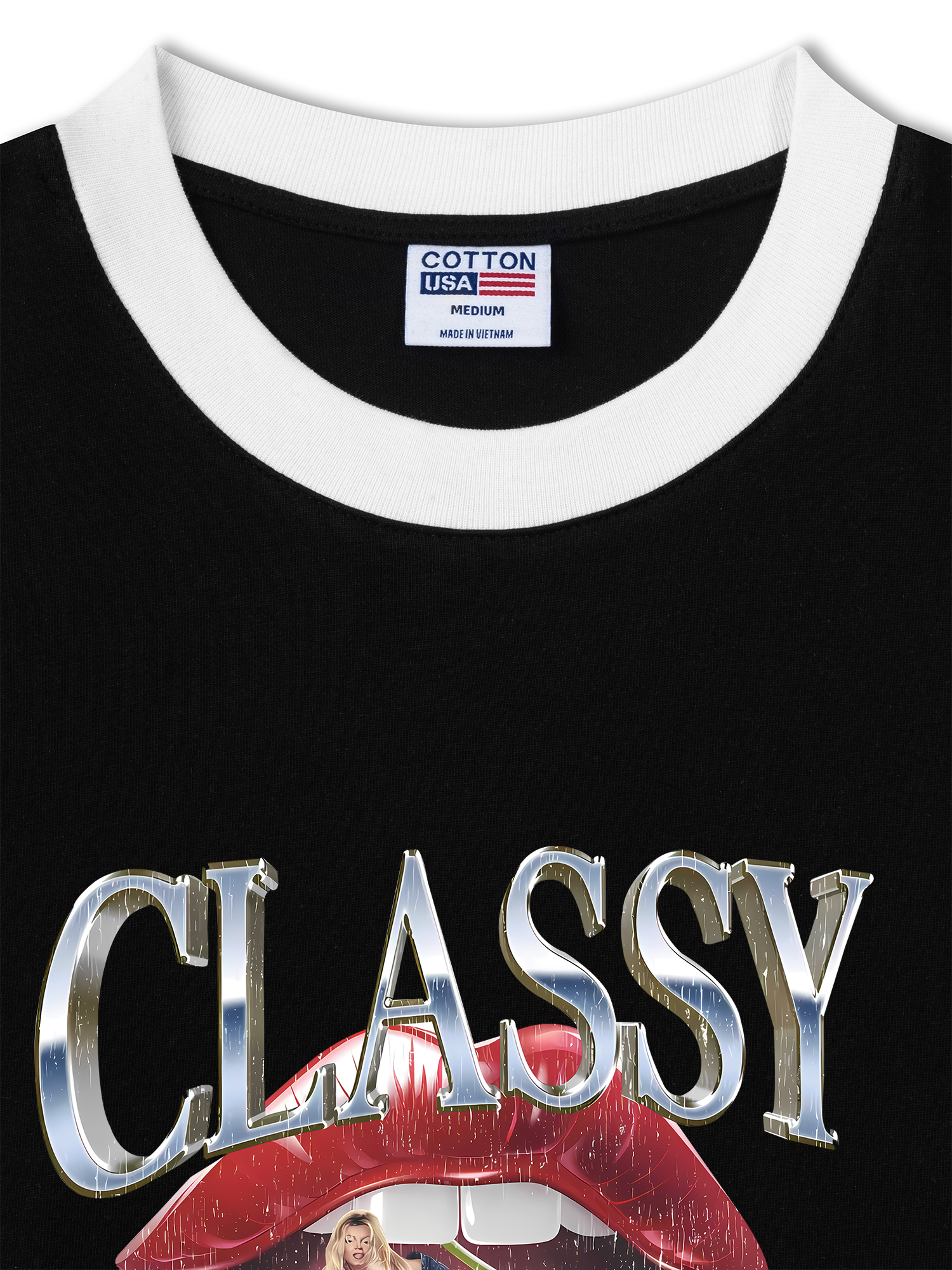 Áo Thun Ringer Relaxed Fit Cherry Vintage Classy