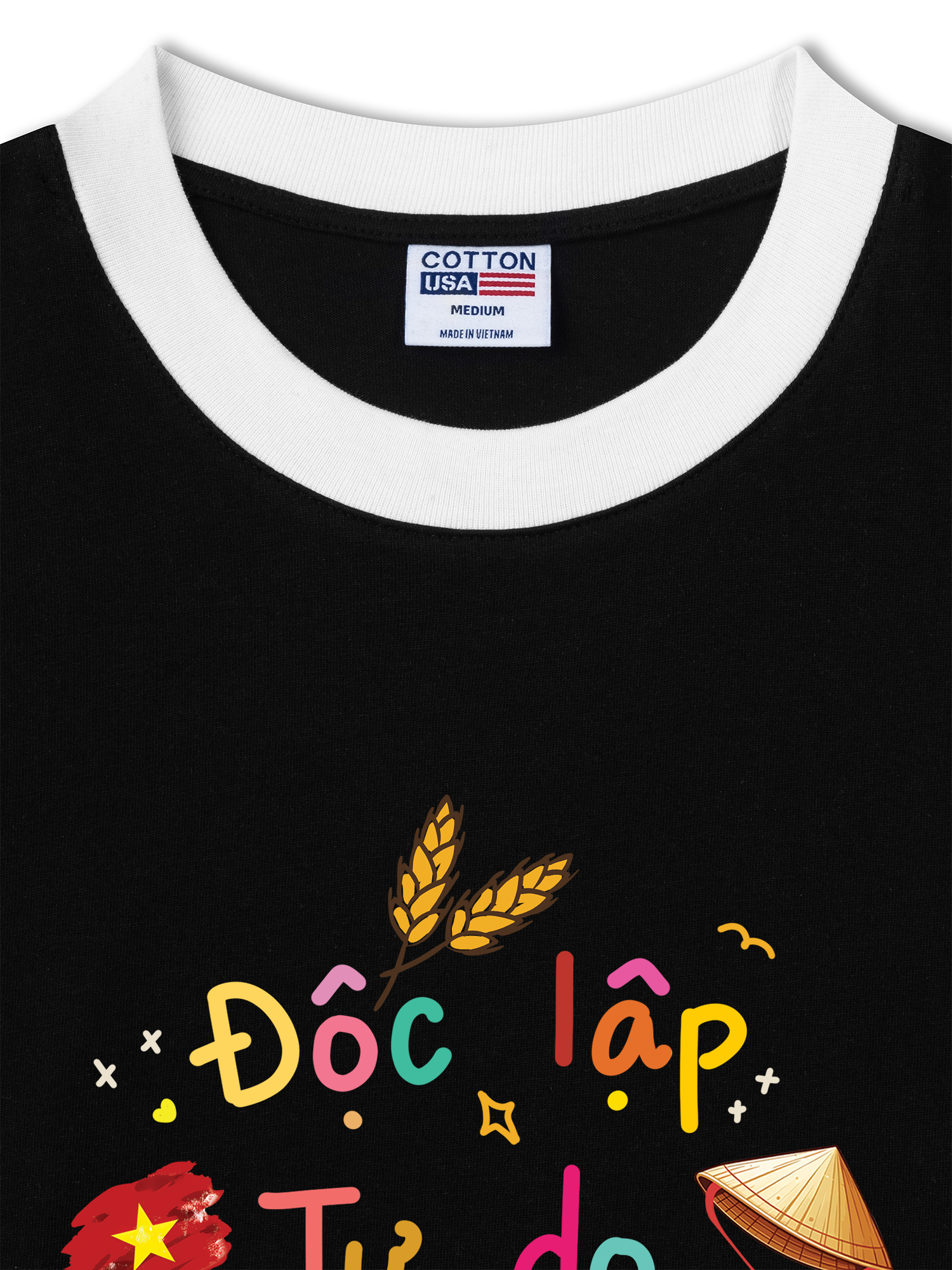 Áo Thun Ringer Relaxed Fit Độc Lập - Tự Do - Hạnh Phúc