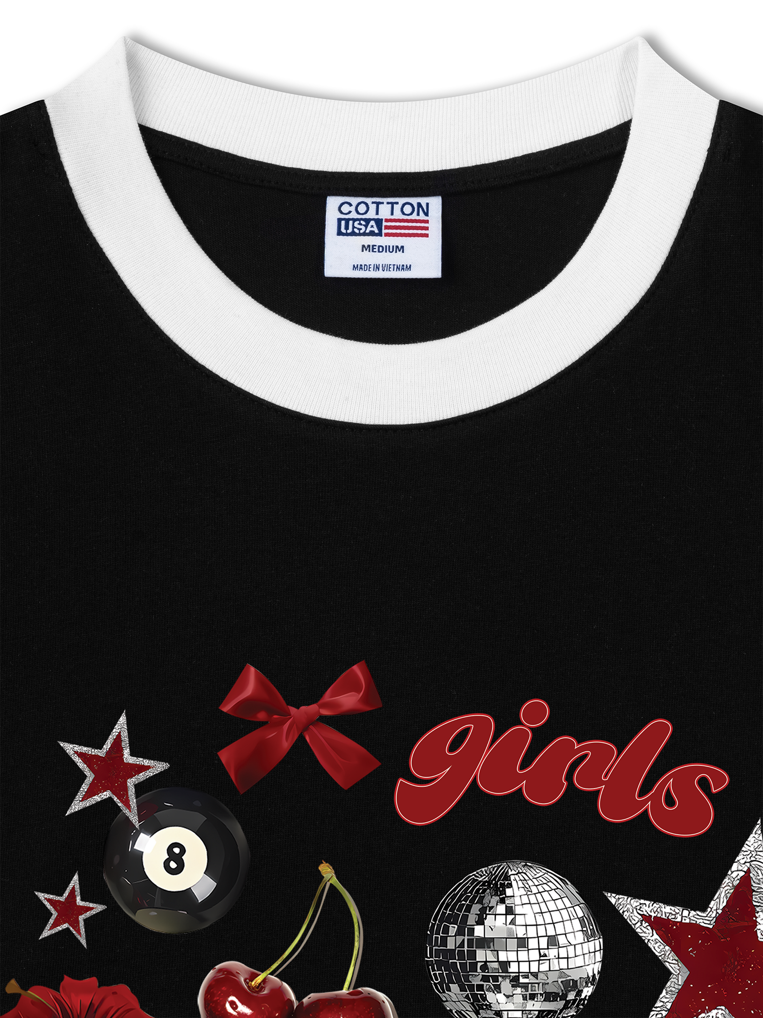 Áo Thun Ringer Relaxed Fit Cherry Girls