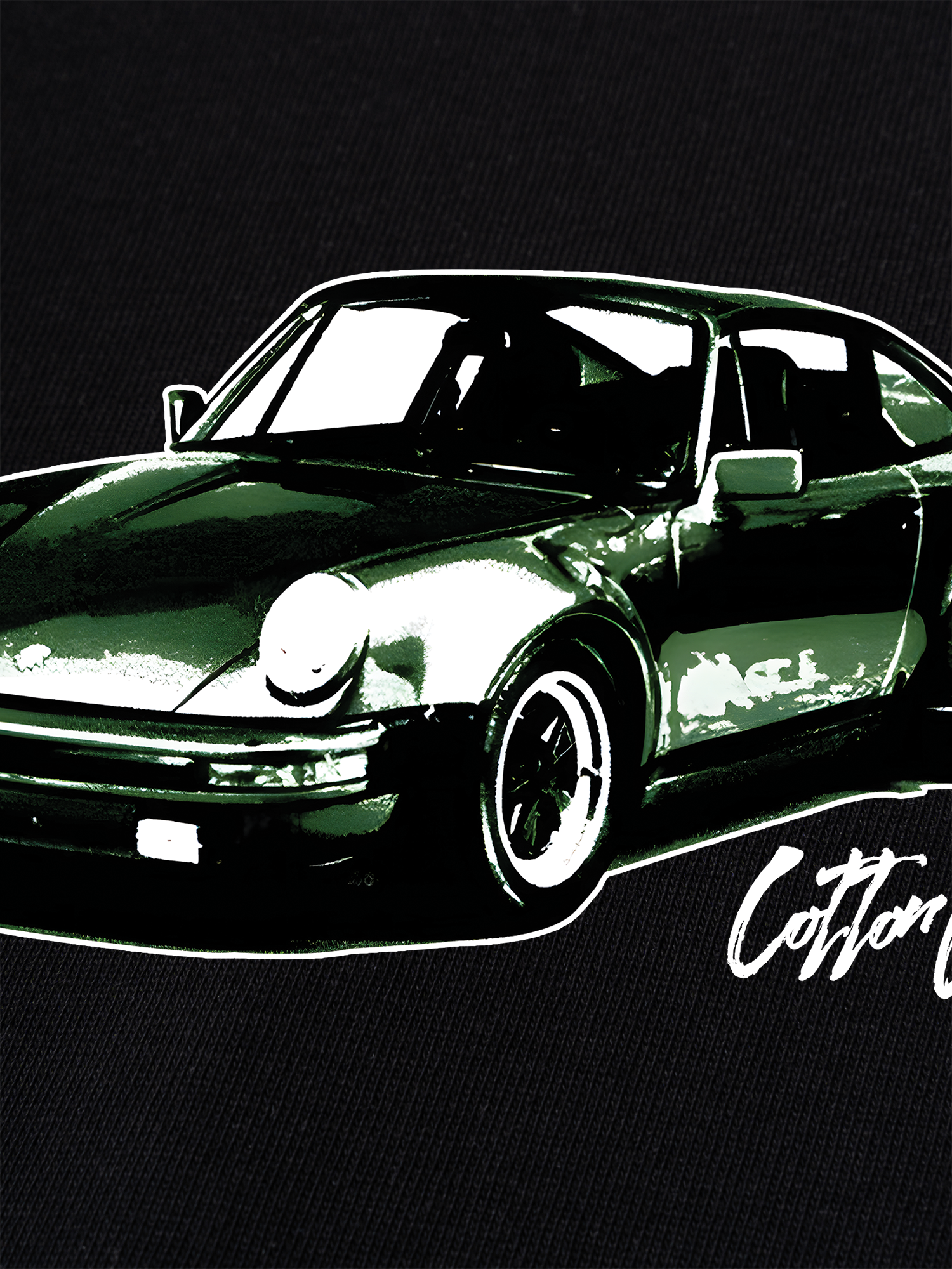 Áo Thun Ringer Relaxed Fit Classic Car Vintage Green