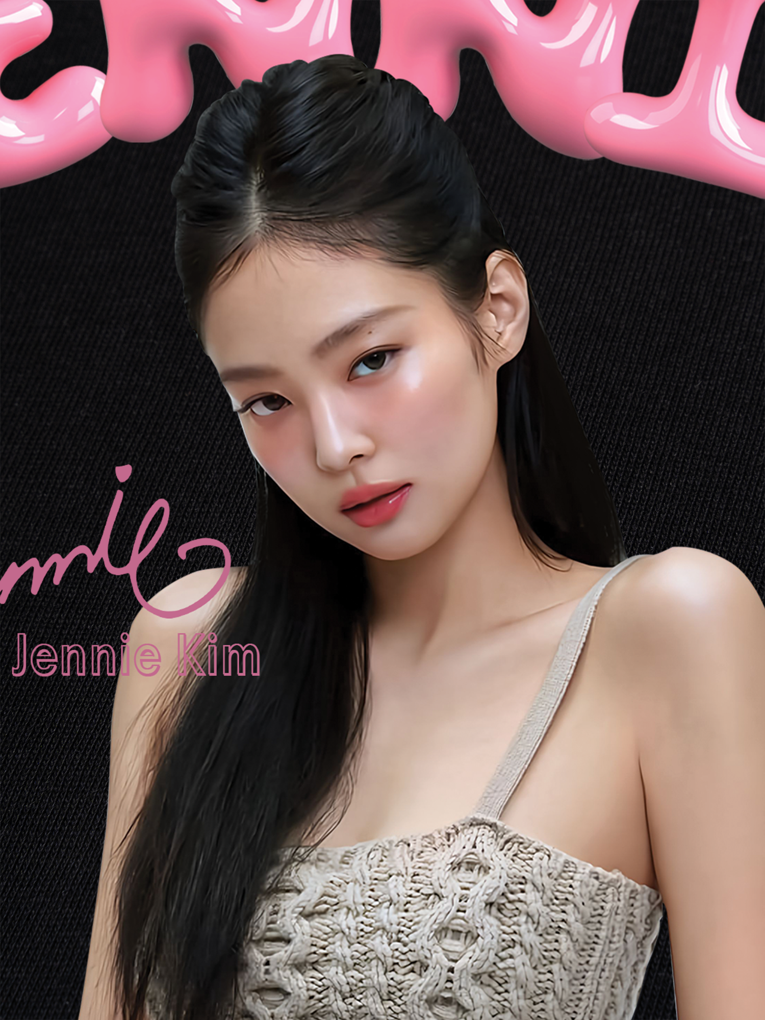 Áo Thun Ringer Relaxed Fit Black Pink Jennie In Your Area
