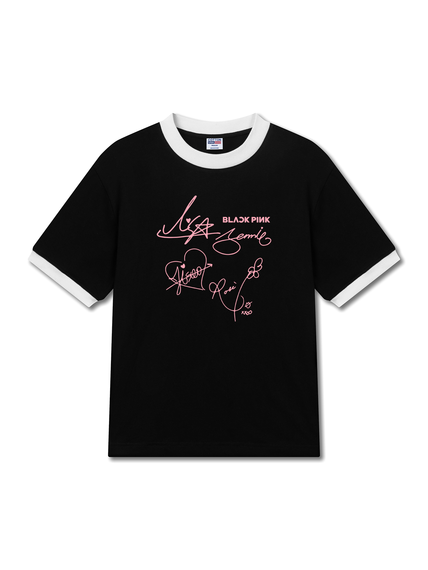 Áo Thun Ringer Relaxed Fit BlackPink Sign