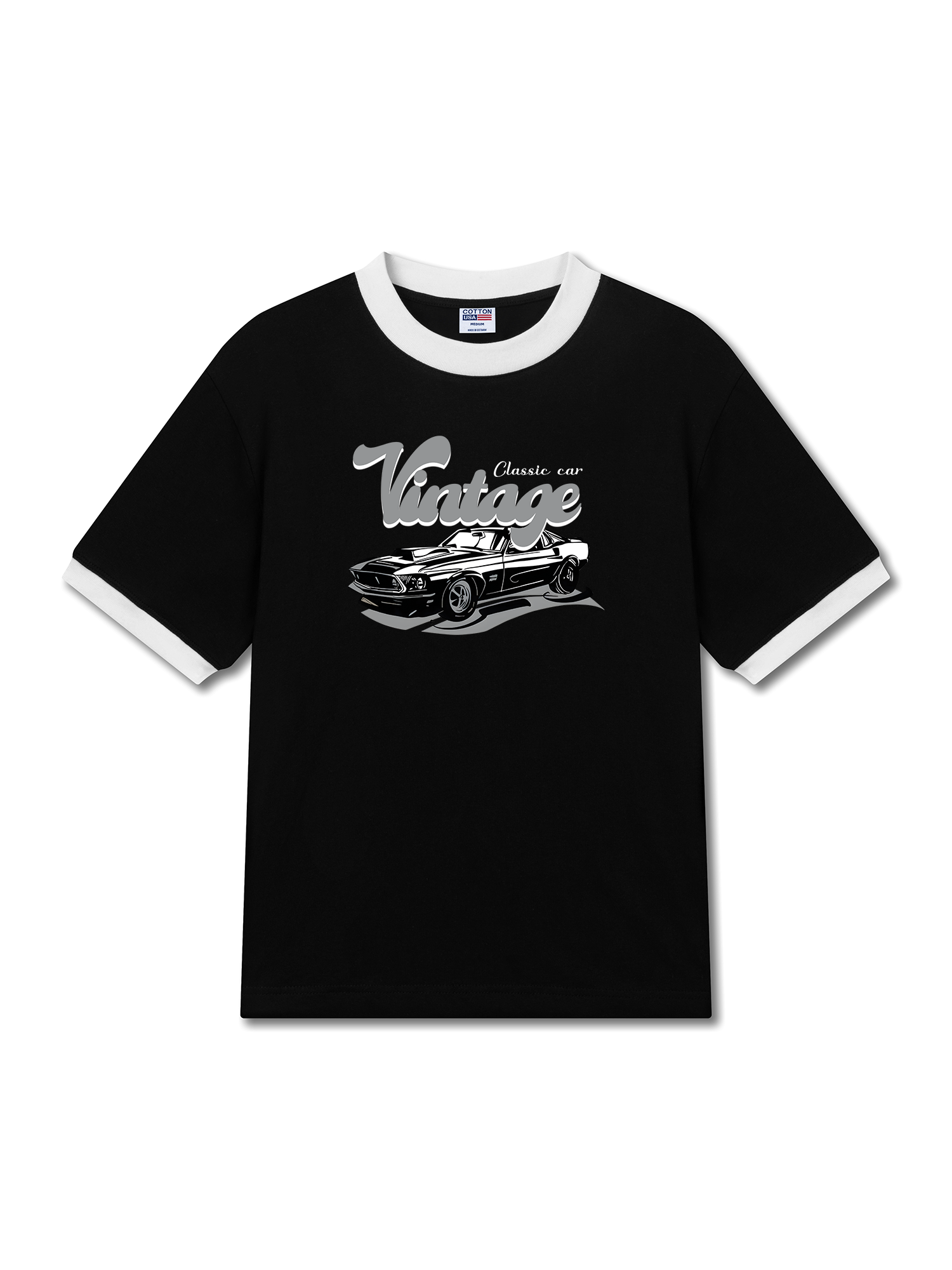 Áo Thun Ringer Relaxed Fit Classic Car Vintage