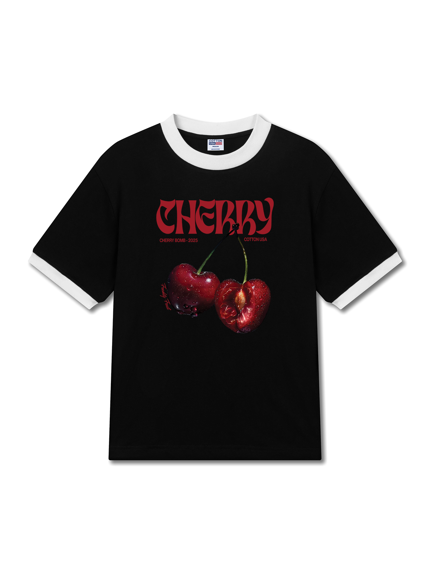 Áo Thun Ringer Relaxed Fit Cherry Freshty Fruit