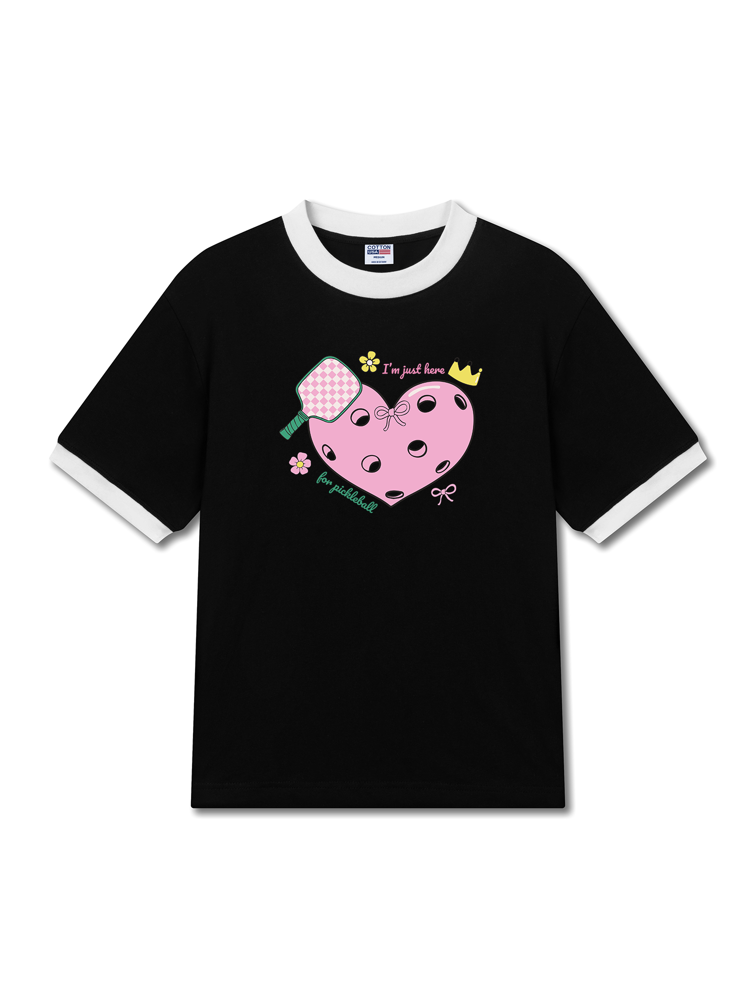 Áo Thun Ringer Relaxed Fit I_m Just Here For Pickleball