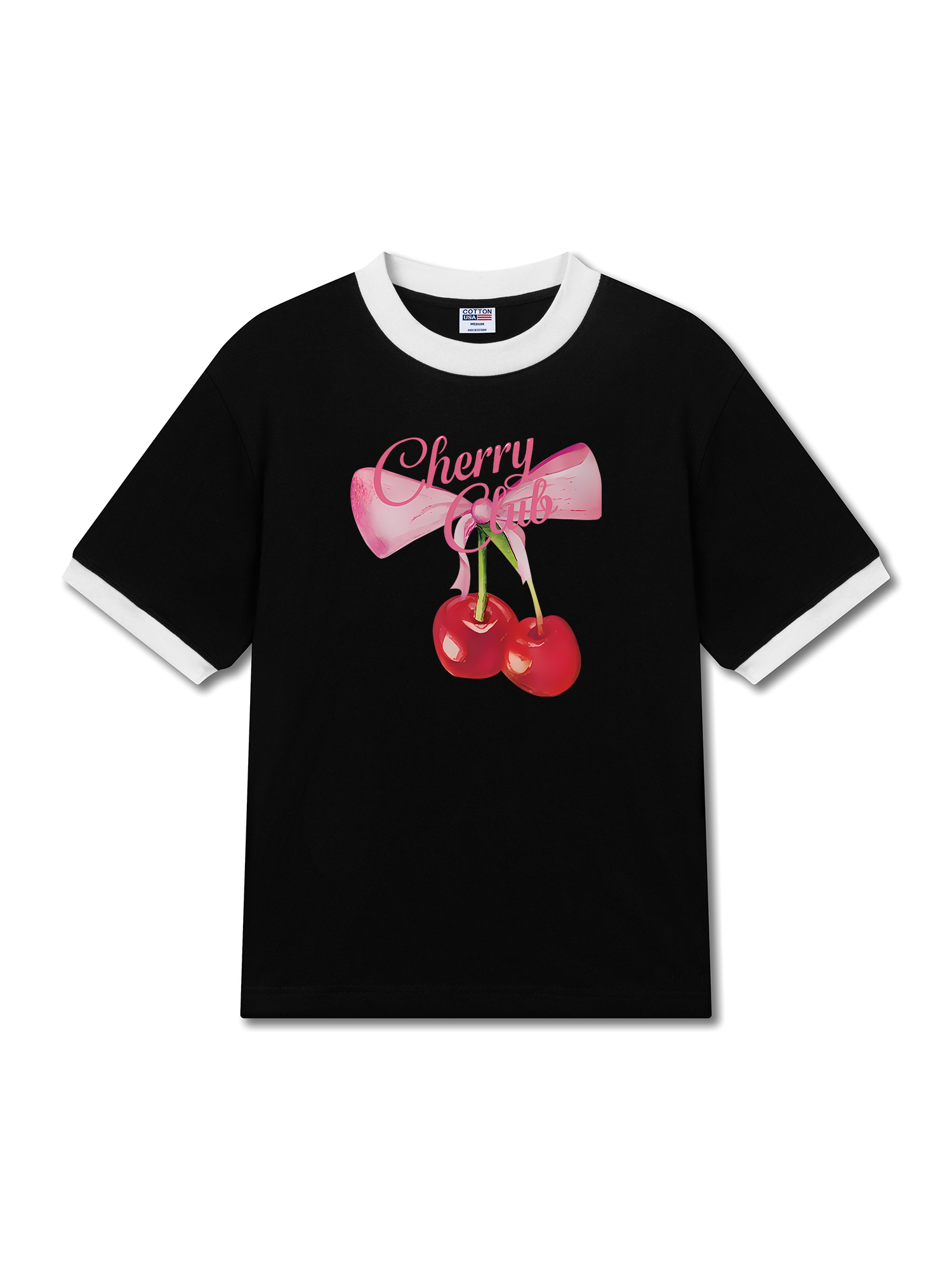 Áo Thun Ringer Relaxed Fit Cherry Club Coquette