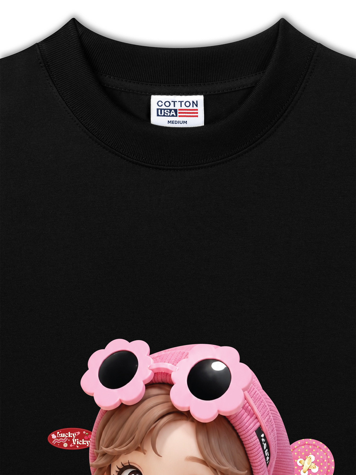 Áo Thun Relaxed Fit Cute Gang Pink Girl