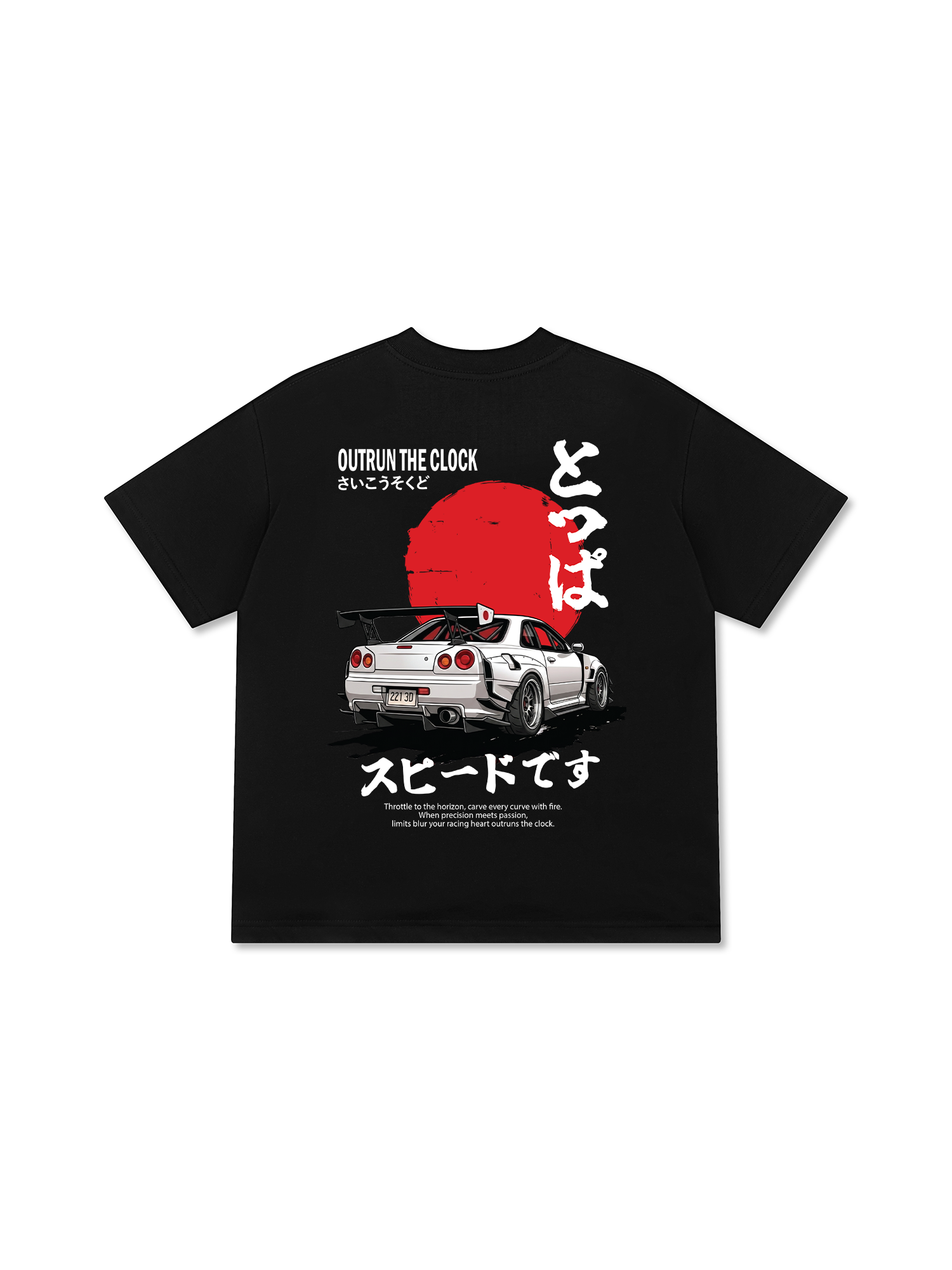 Áo Thun Relaxed Fit JDM Car Outrun The Clock