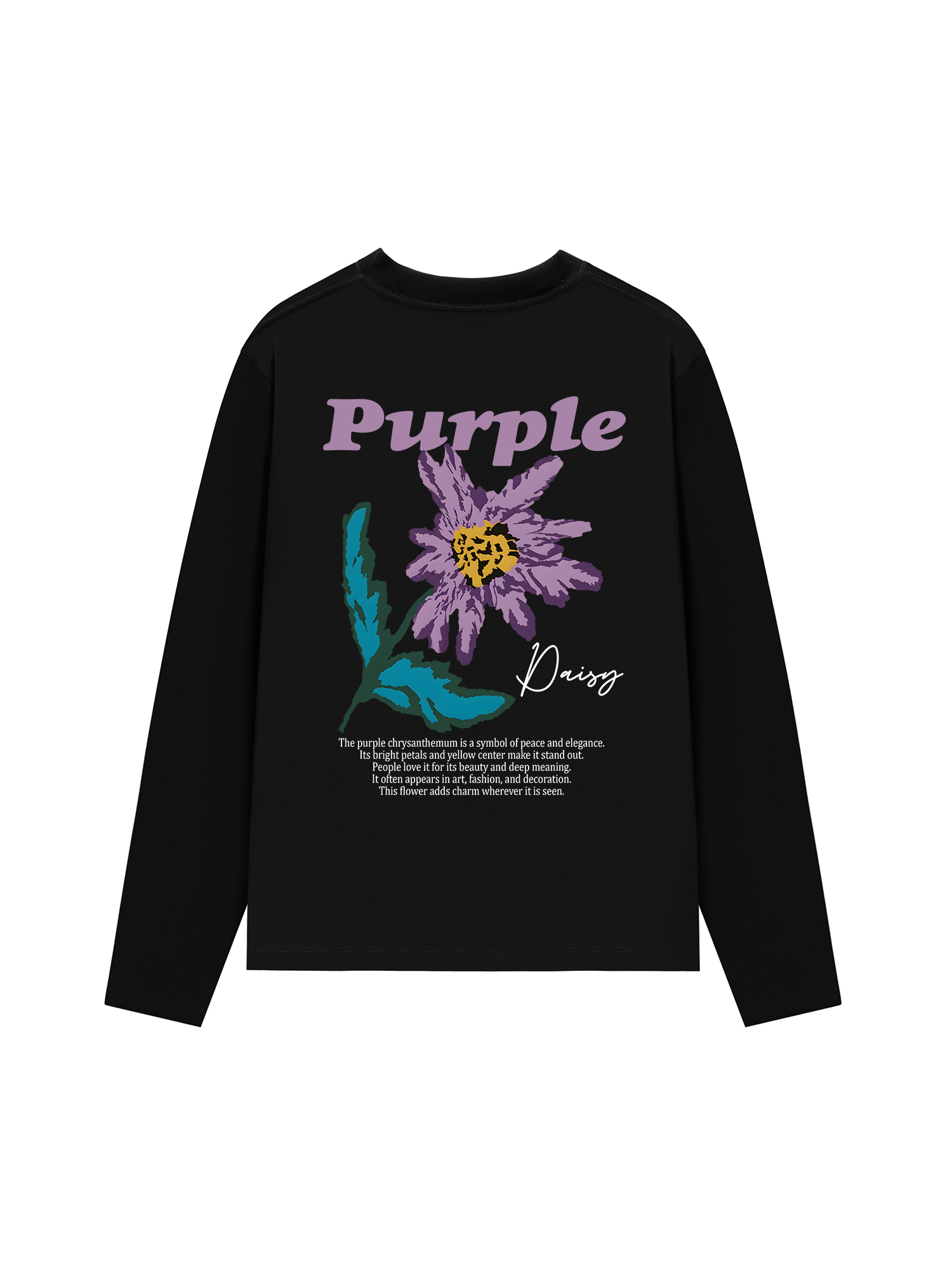 Áo Thun Dài Tay Floral Purple Daisy