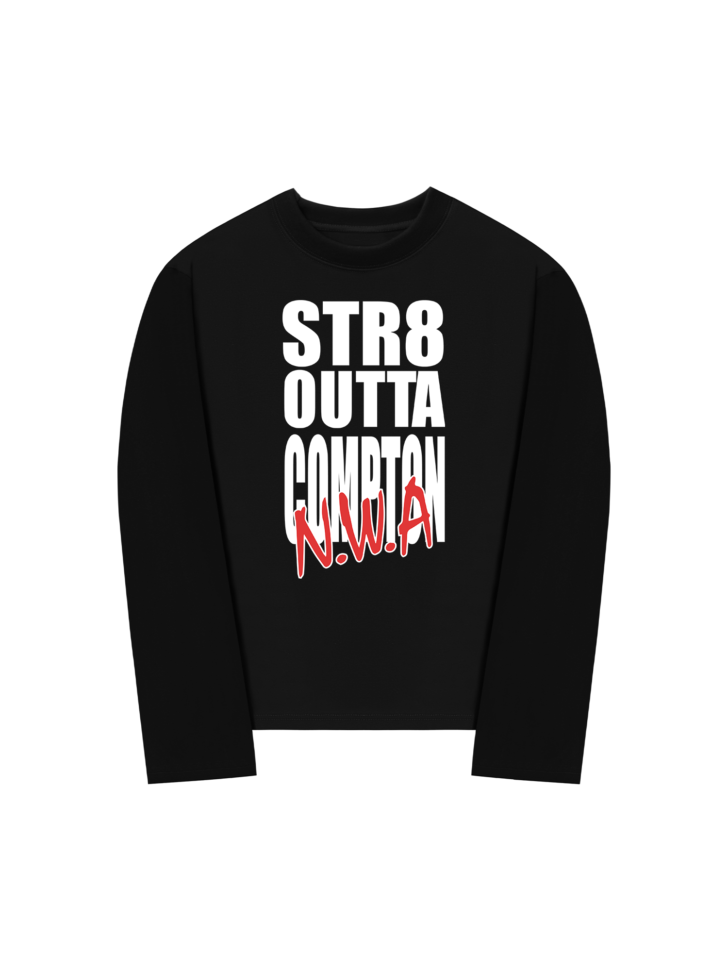 Áo Thun Dài Tay Rapper NWA Straight Outta Compton Typo
