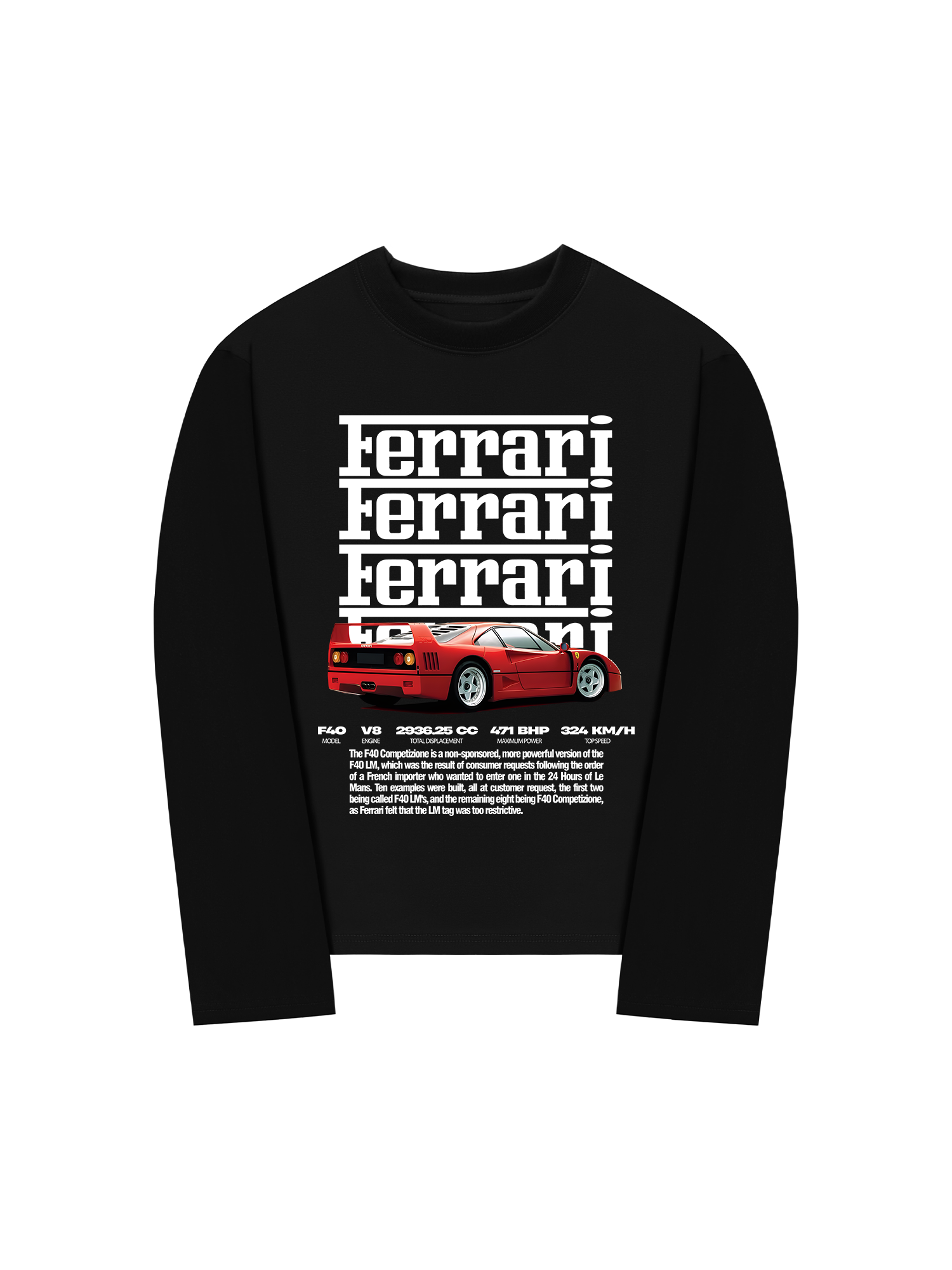 Áo Thun Dài Tay Ferrari Competizione F-40