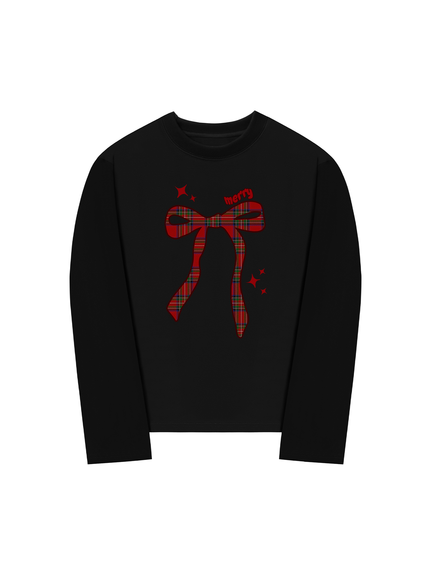 Áo Thun Dài Tay Merry Plaid Bow