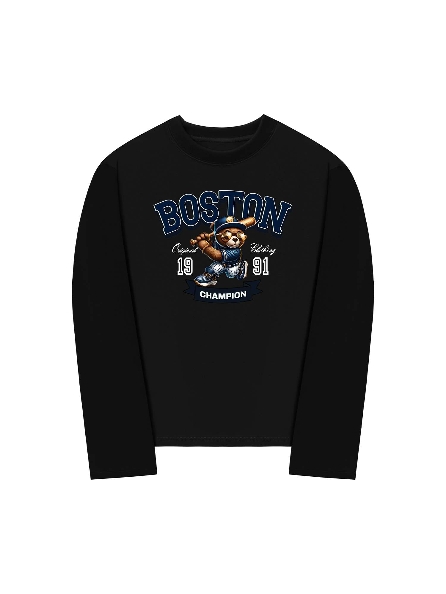 Áo Thun Dài Tay Baseball Boston Teddy