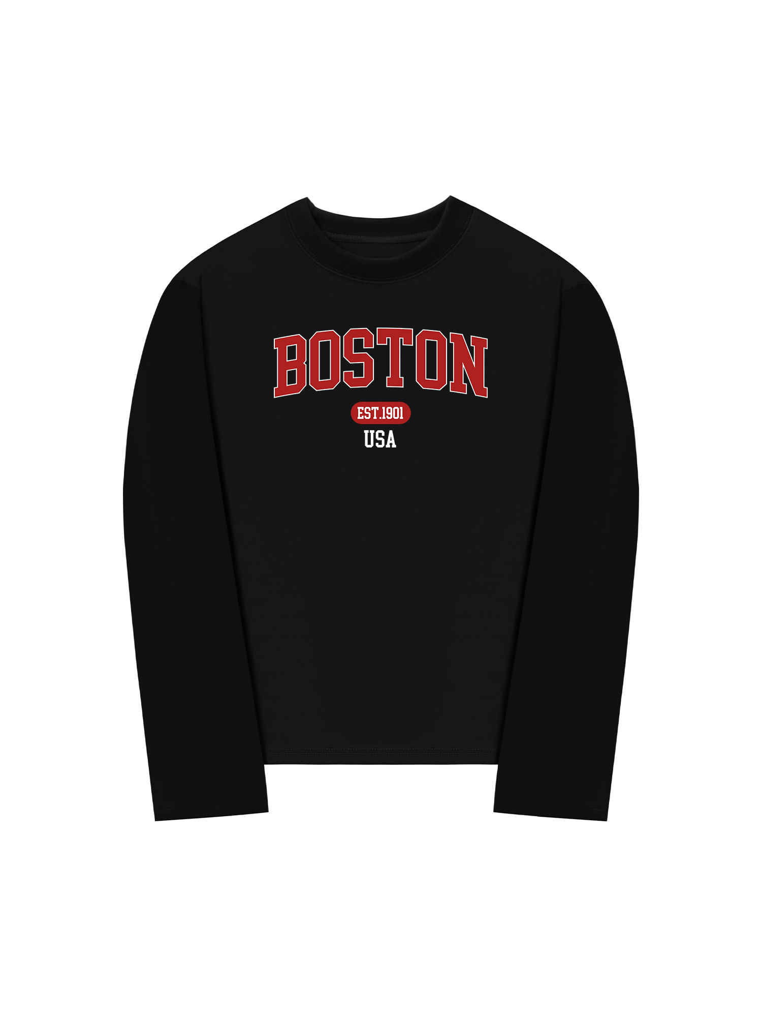 Áo Thun Dài Tay Baseball Collage Boston