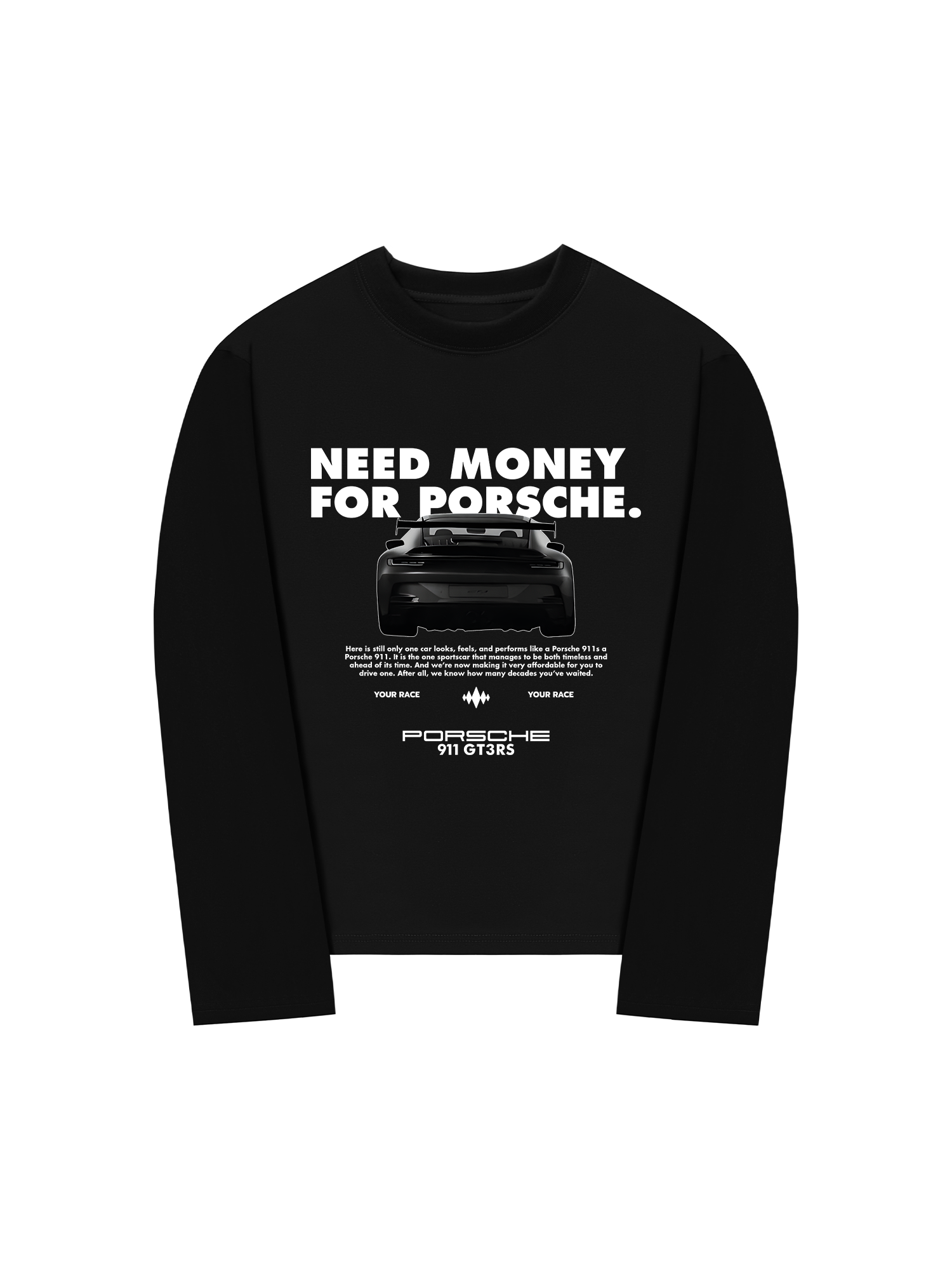 Áo Thun Dài Tay Porsche All Black 911 GT3RS