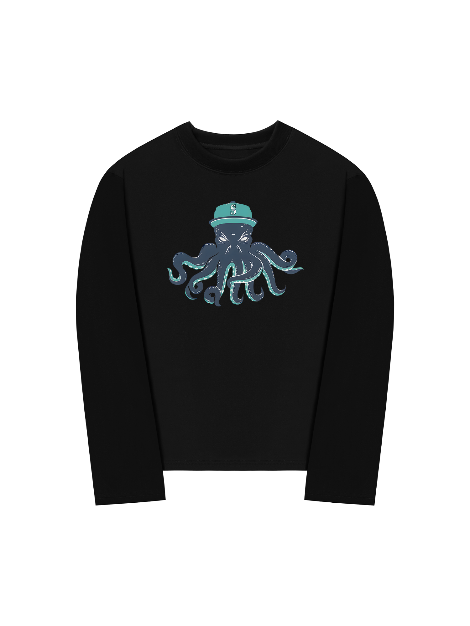 Áo Thun Dài Tay Baseball Green Octopus