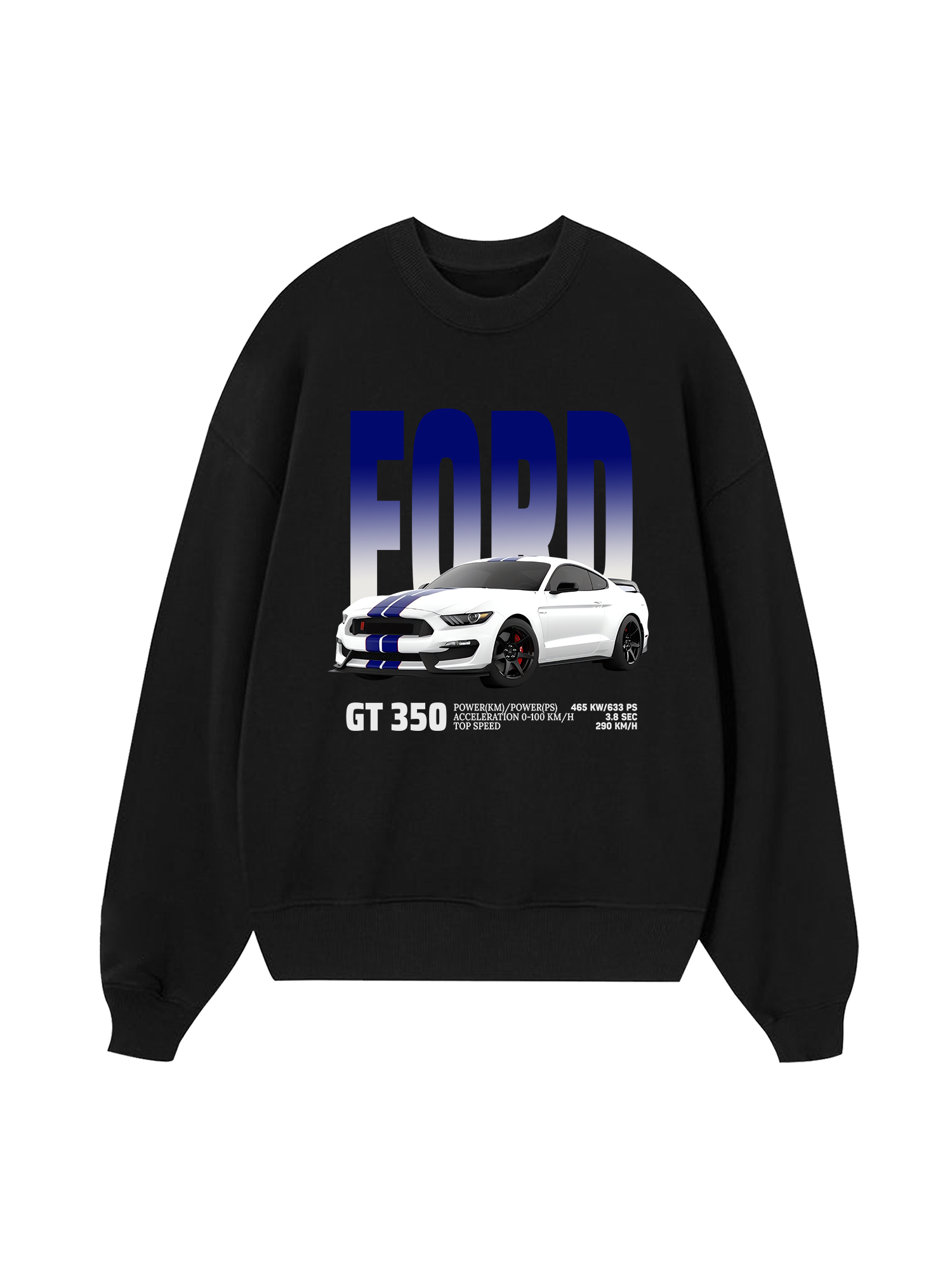 Ford GT 350 White Blue Sweater