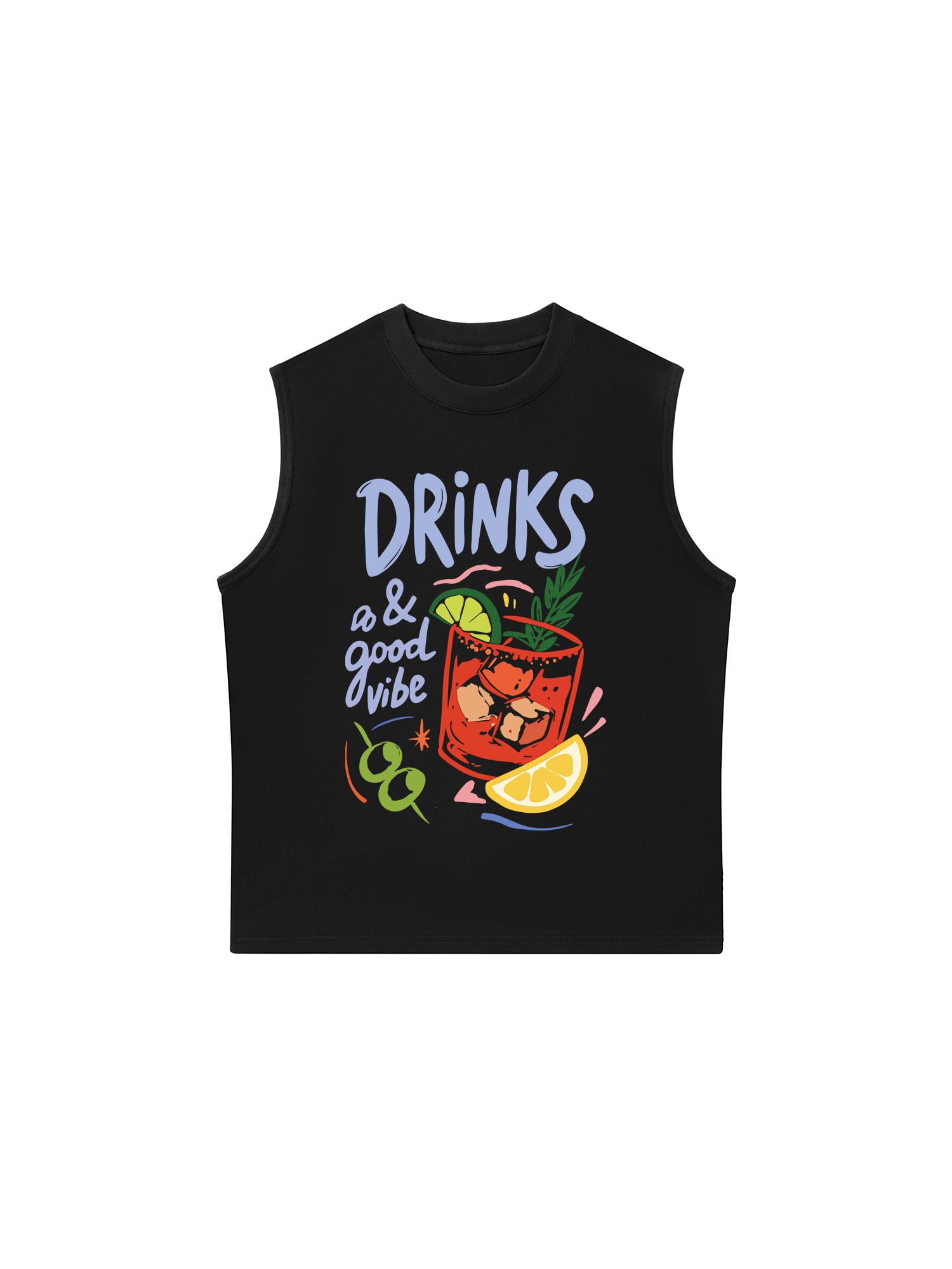 Áo Ba Lỗ Relaxed Fit Drinks a& Good Vibes