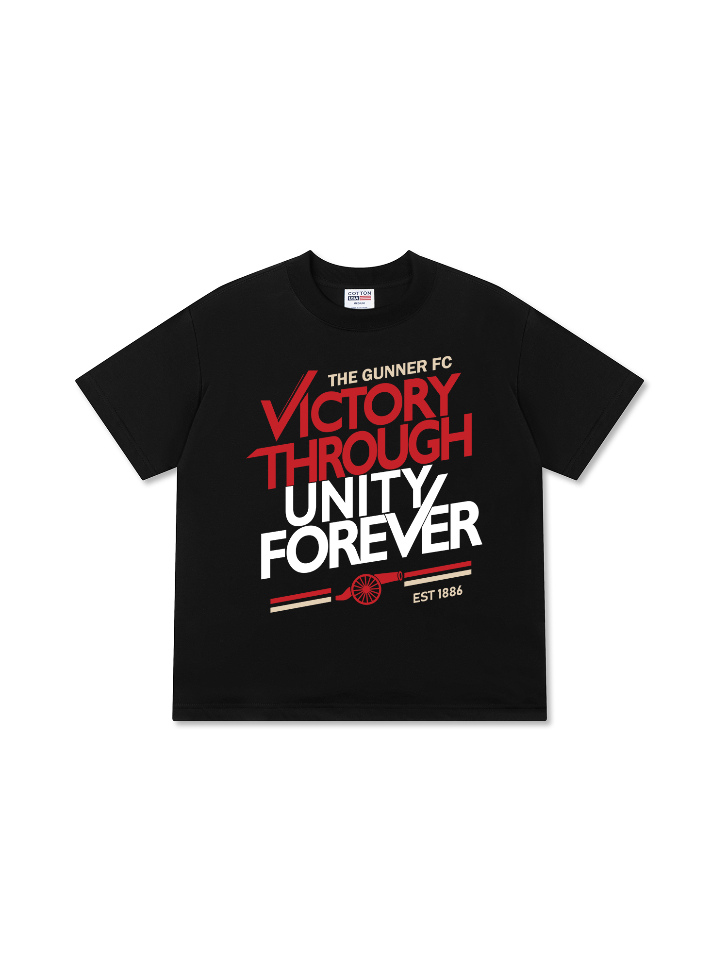 Áo Thun Relaxed Fit Soccer The Gunner Victory Through Unity Forever