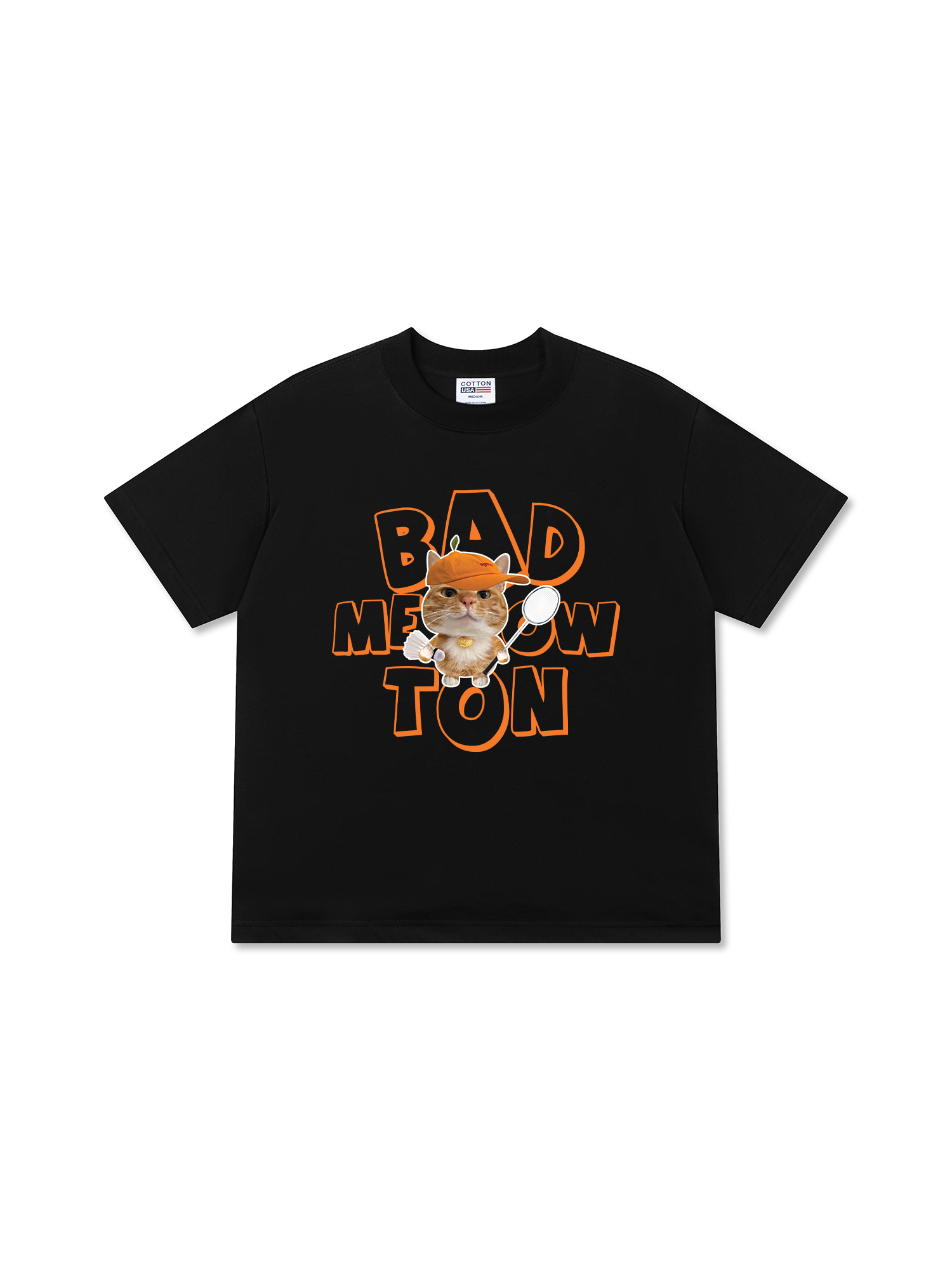 Áo Thun Relaxed Fit Badminton Cute Cat 2