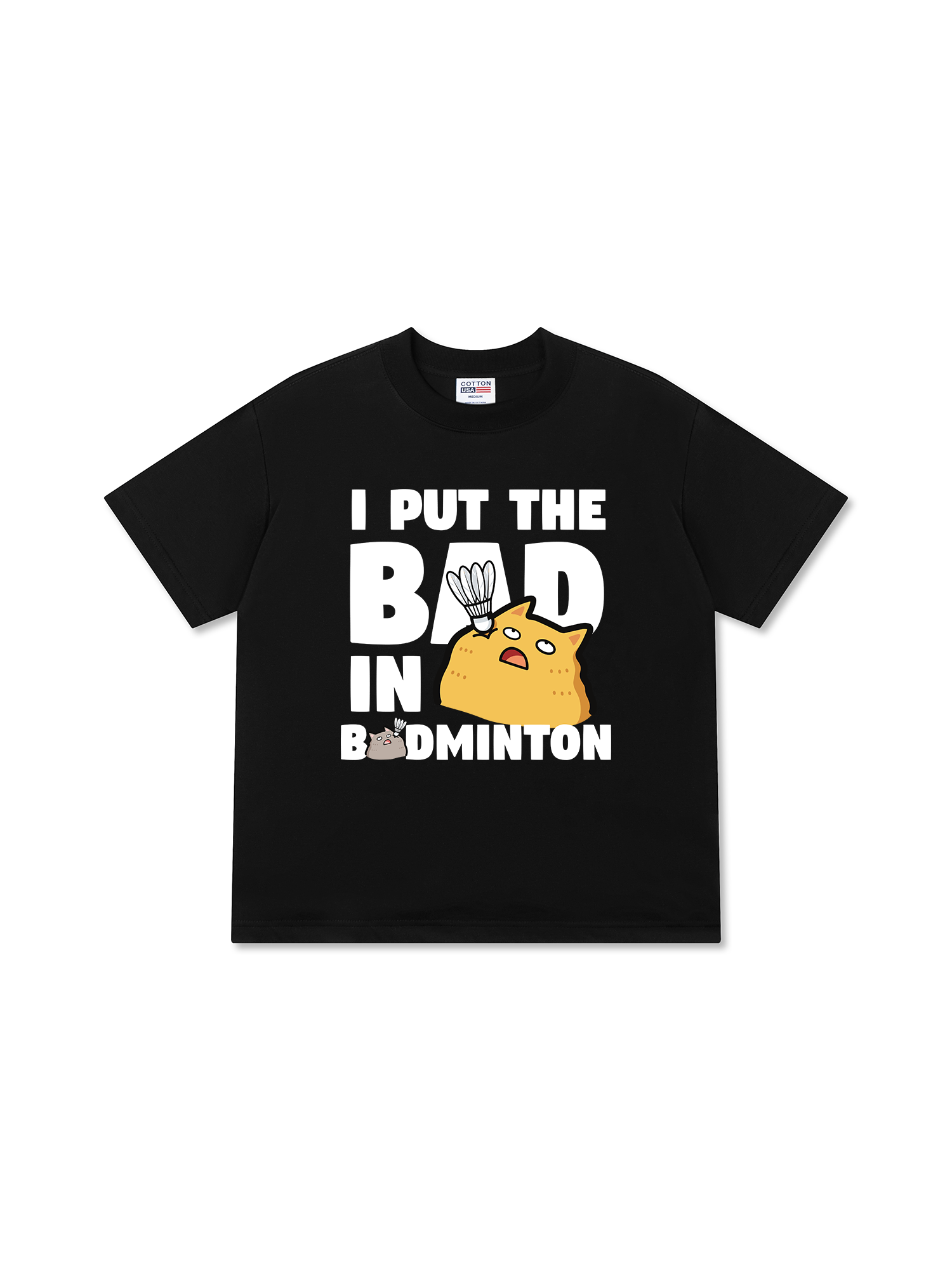 Áo Thun Relaxed Fit Badminton I Put The Bad In Badminton Cat