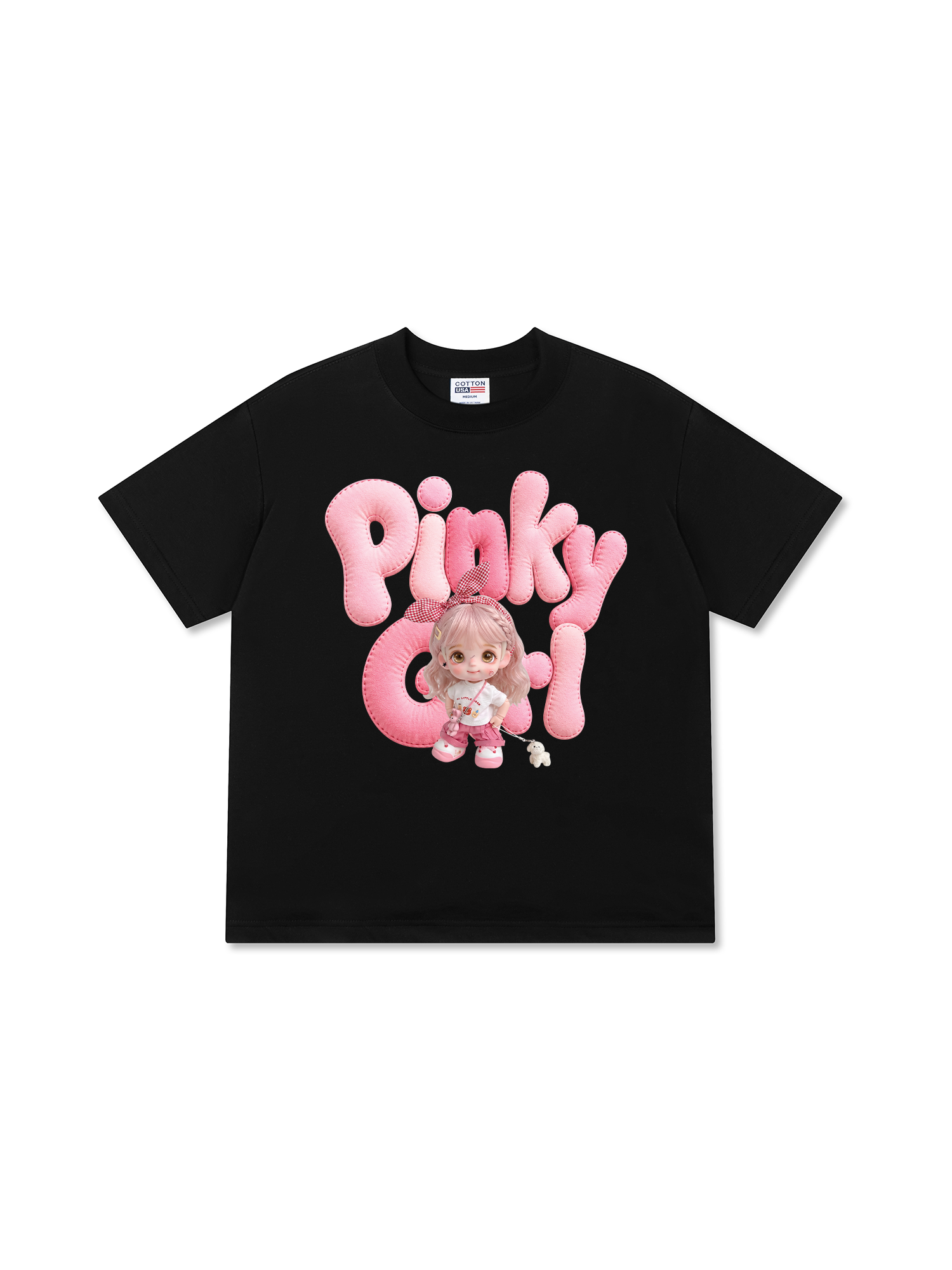 Áo Thun Relaxed Fit Cute Gang Pinky Girl