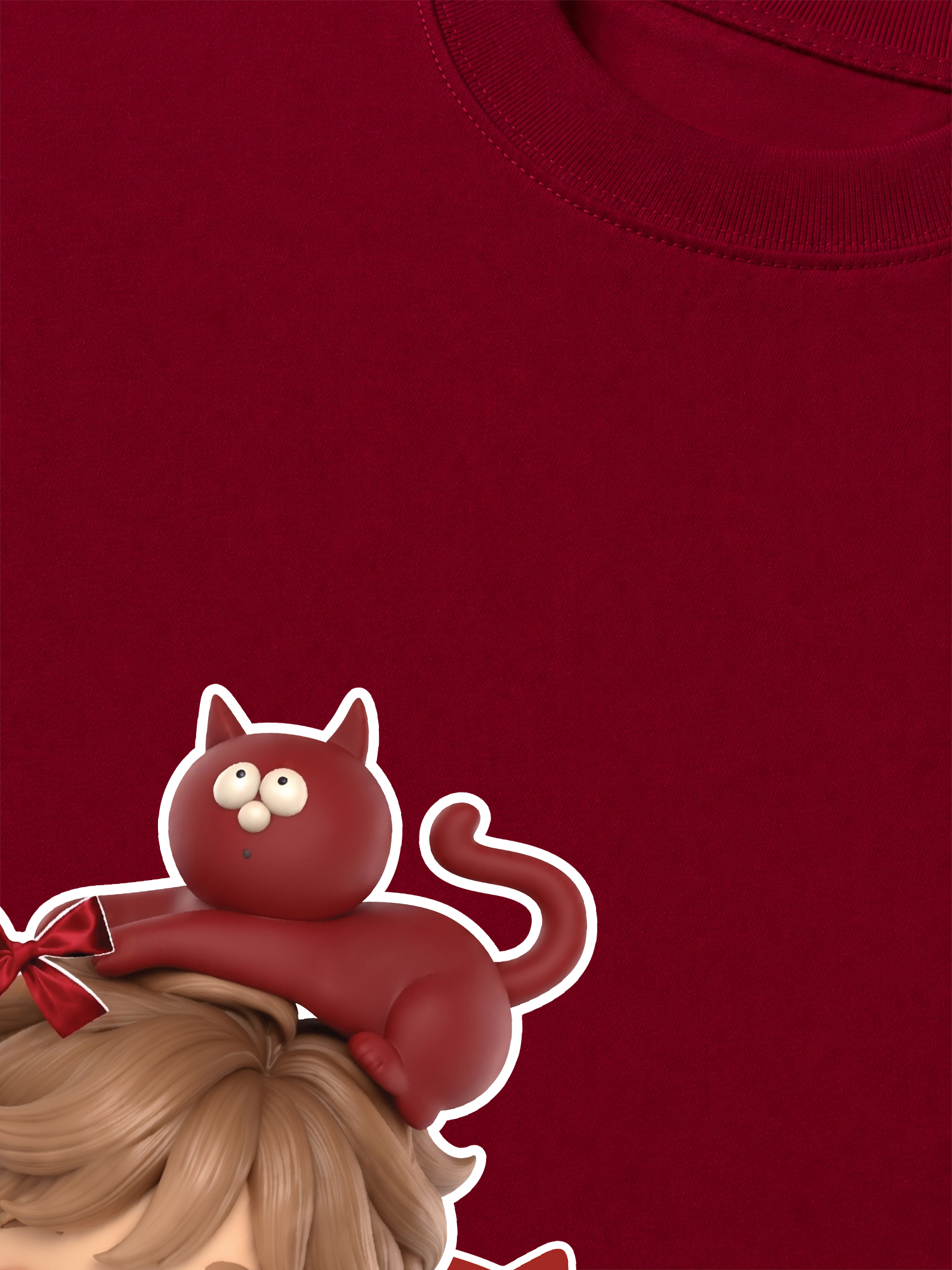 Áo Thun Relaxed Fit Cute Gang Red Outfit