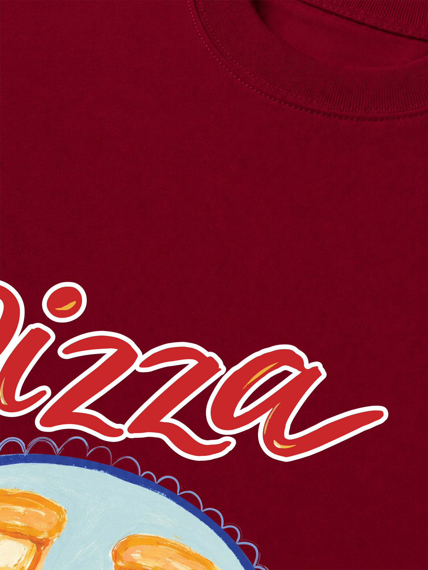Áo Thun Relaxed Fit Yummy Mood Pizza Girl Club