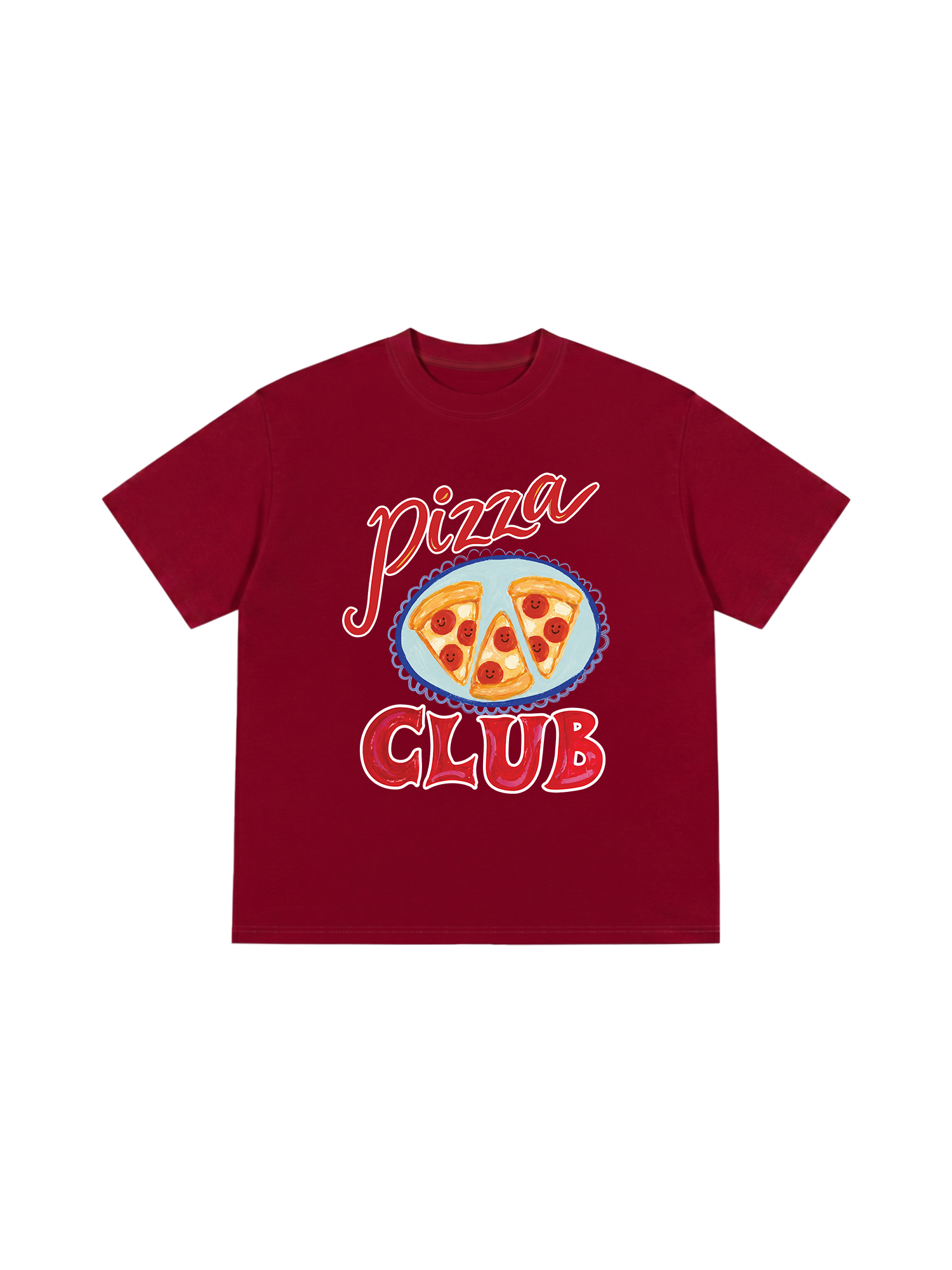 Áo Thun Relaxed Fit Yummy Mood Pizza Girl Club