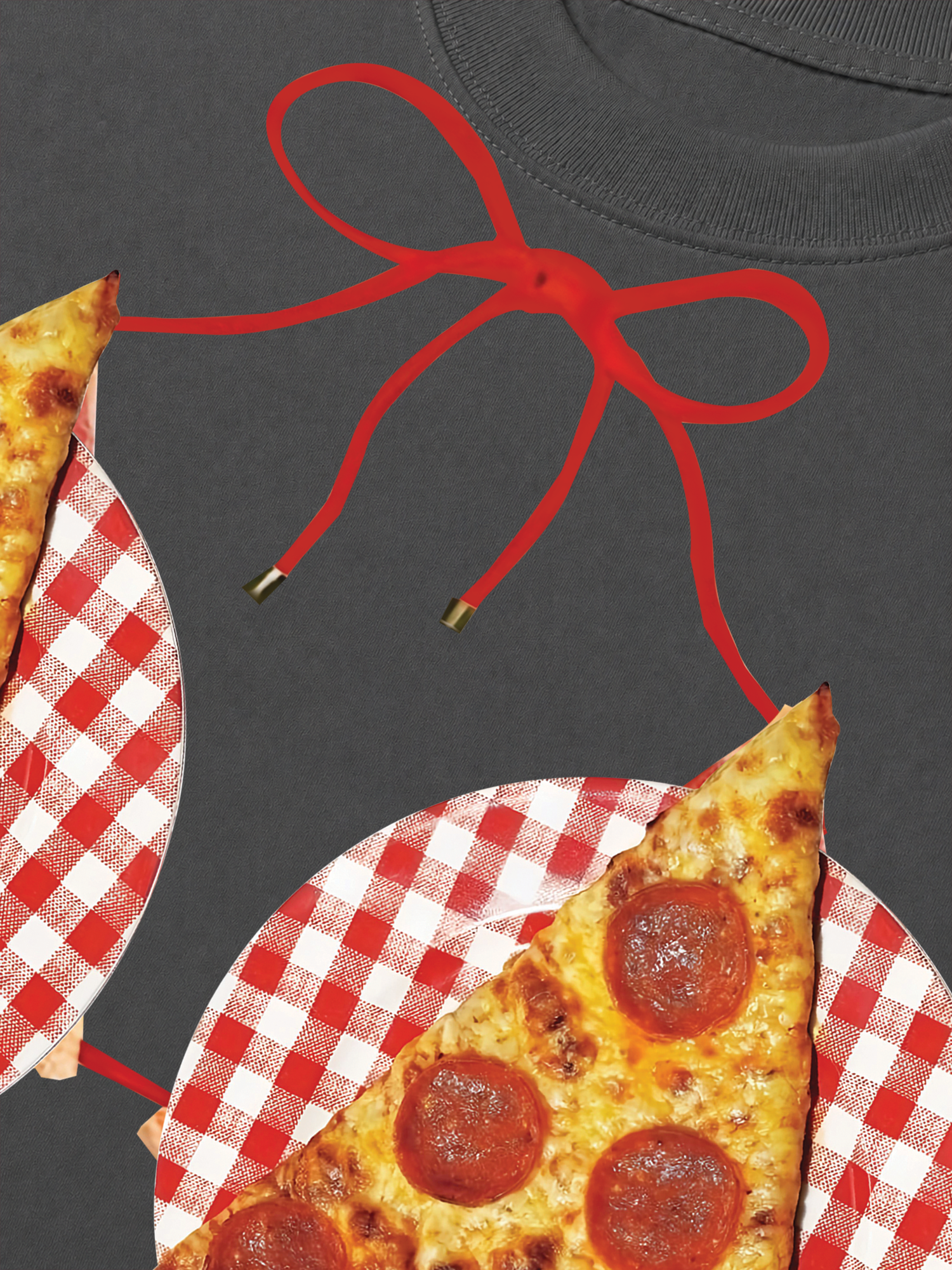 Áo Thun Relaxed Fit Yummy Mood Pizza Bikini