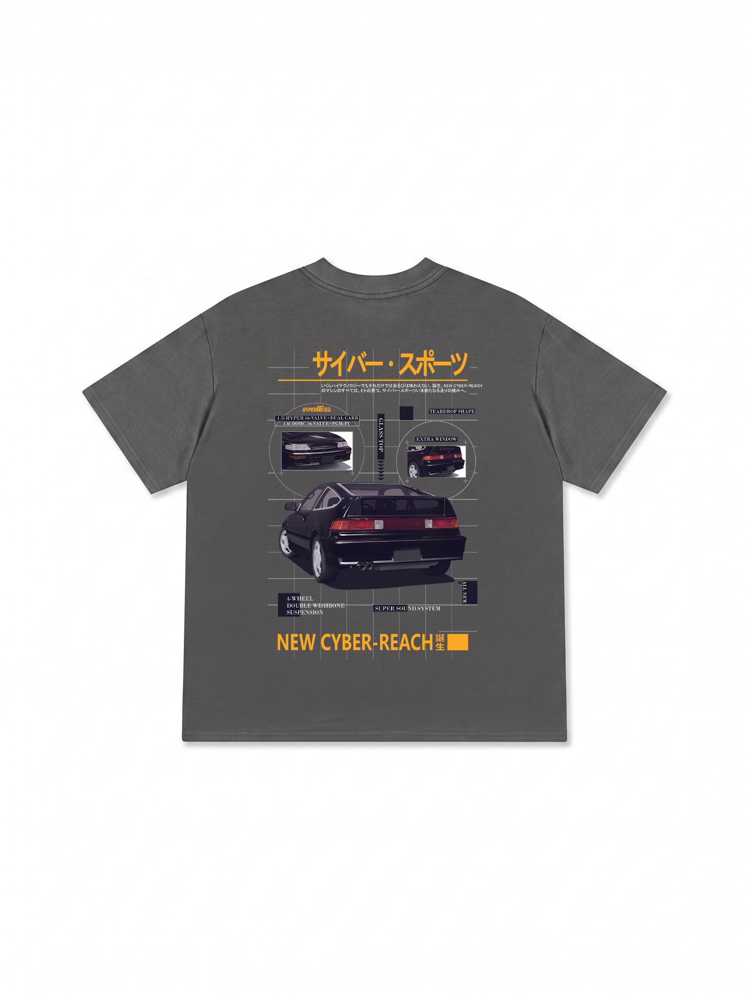 Áo Thun Relaxed Fit JDM Car Cyber Sports Vintage Advertisement