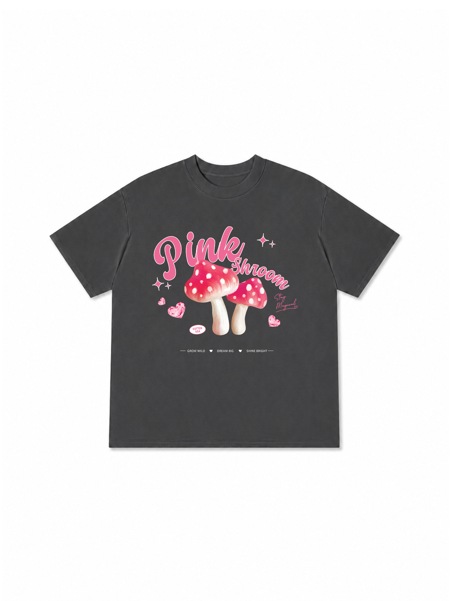 Áo Thun Relaxed Fit Tropical Pink Shrooms