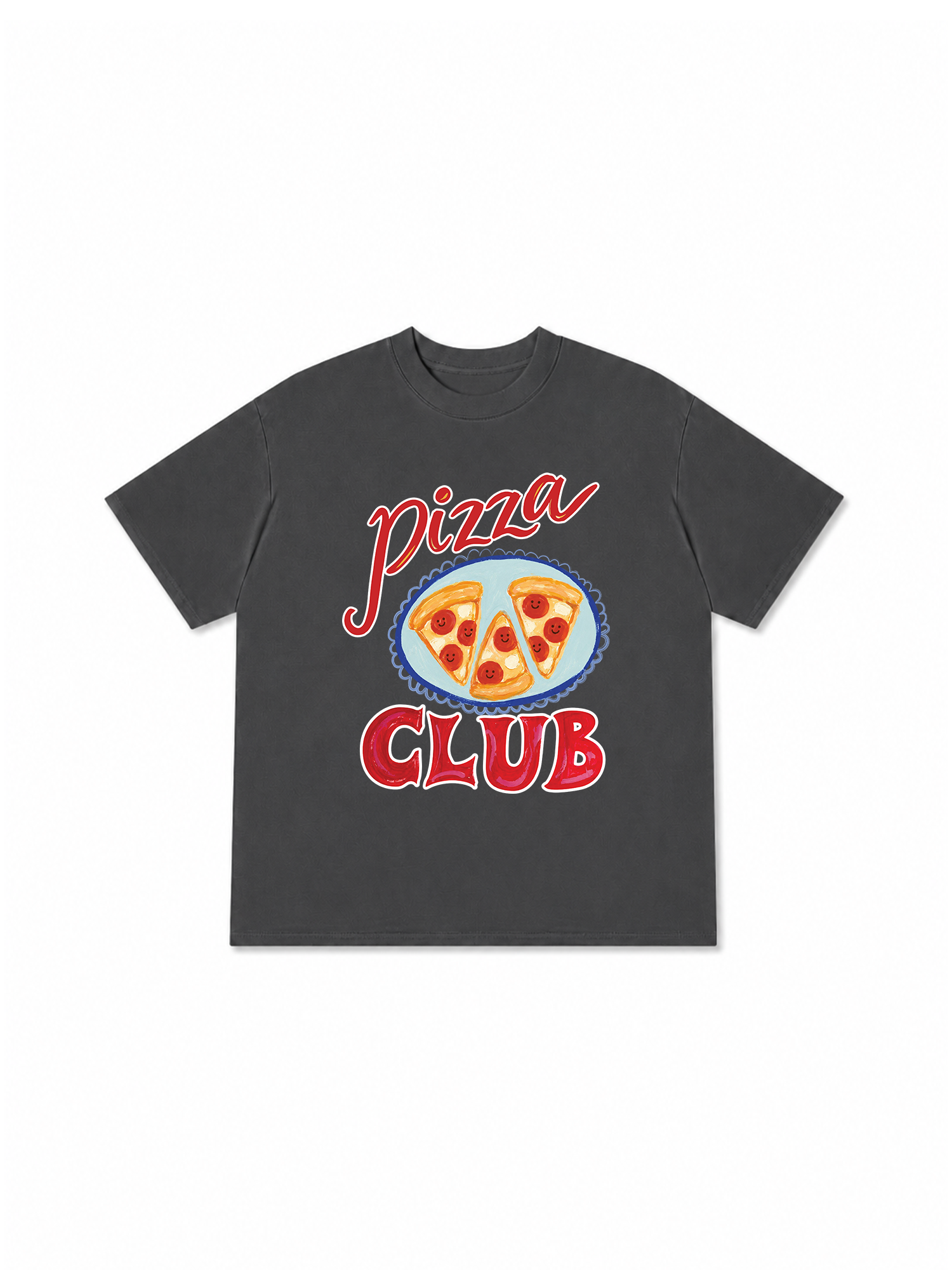 Áo Thun Relaxed Fit Yummy Mood Pizza Girl Club