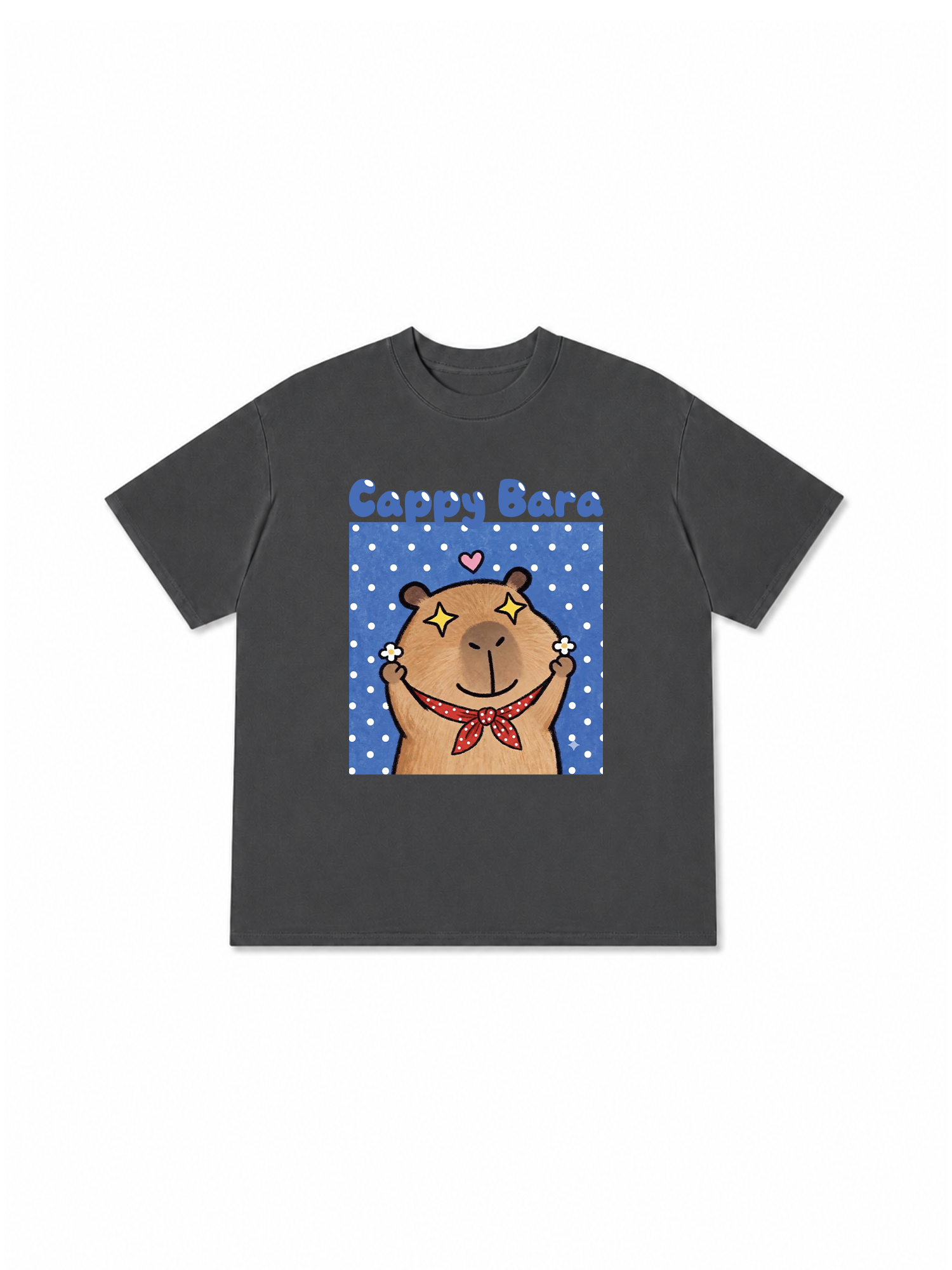 Áo Thun Relaxed Fit Farm Capy Bara Blue Background