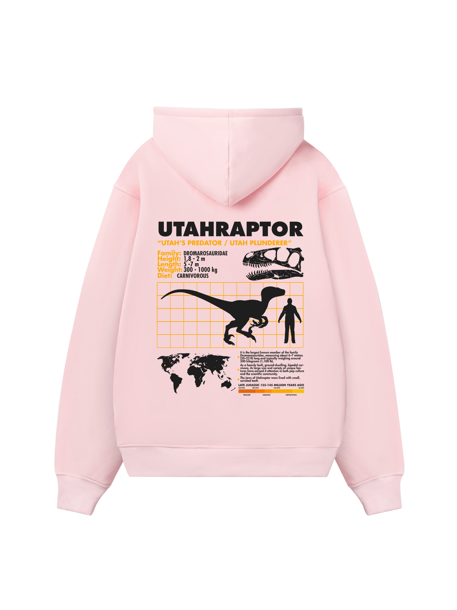 Wild Life Analysis Table Utahraptor Hoodie