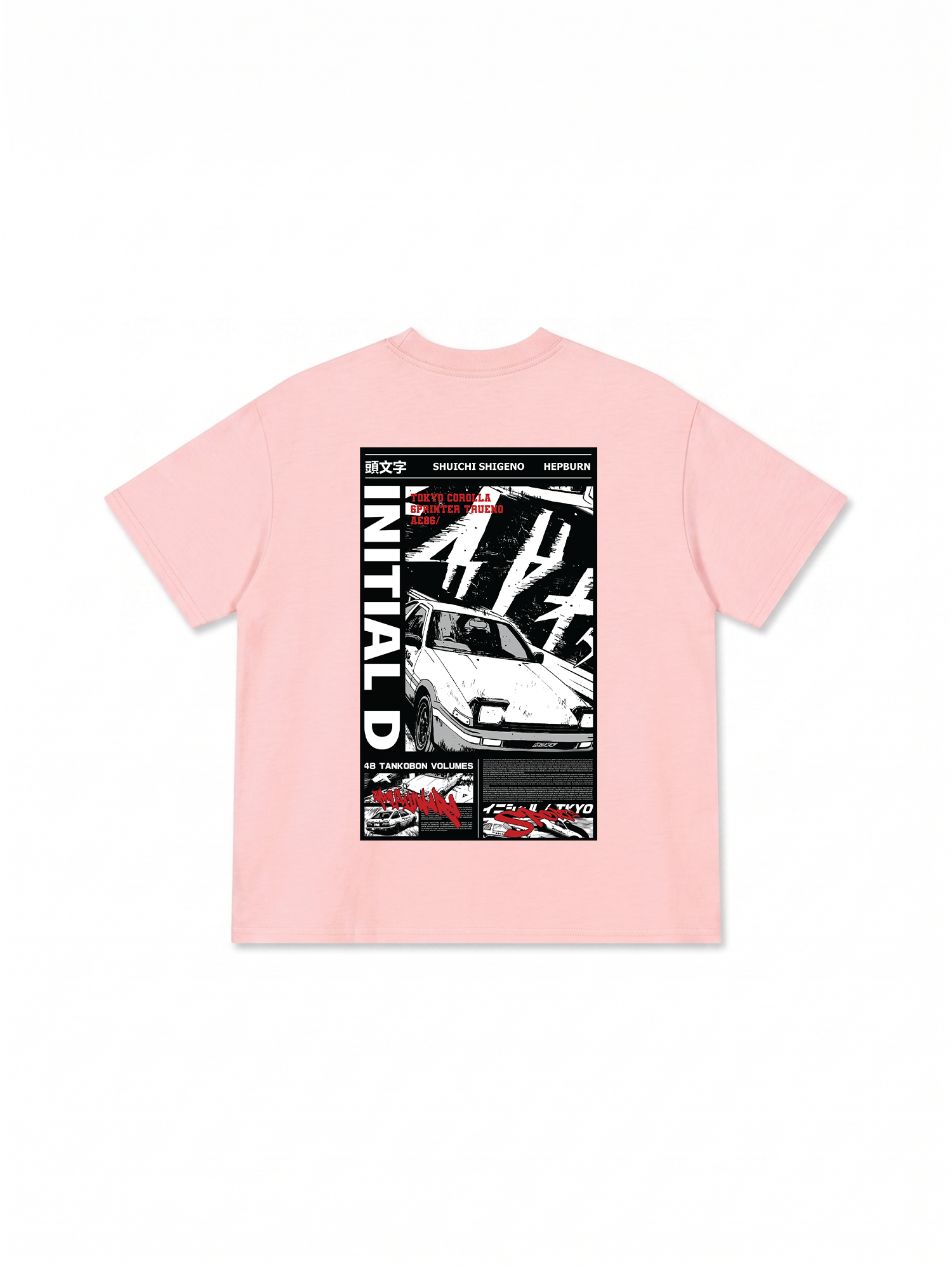Áo Thun Relaxed Fit JDM Car Initial D Manga Panel